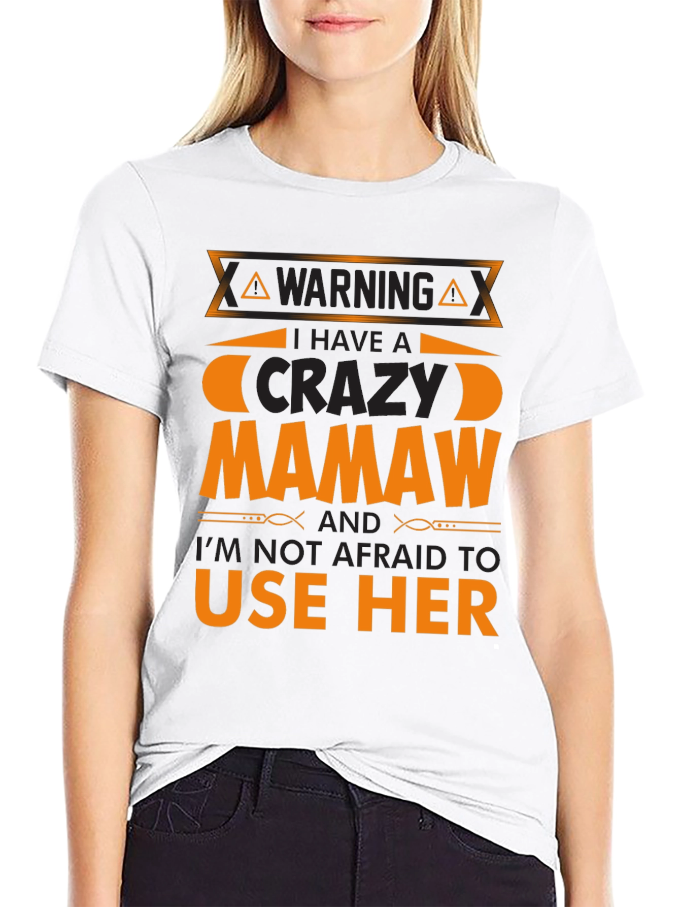 Warning Crazy Mamaw T-Shirt Funny Family Tee