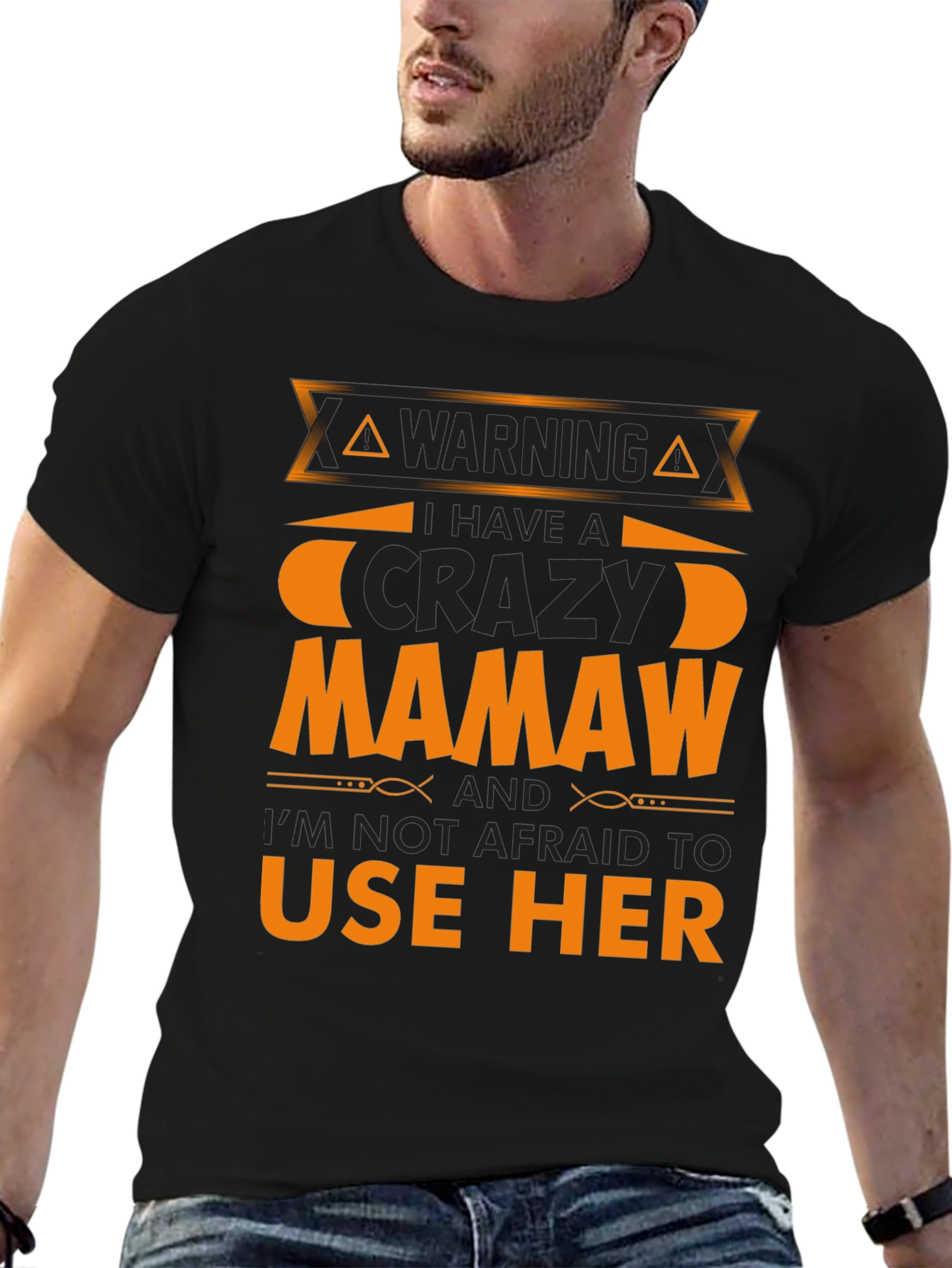 Warning Crazy Mamaw T-Shirt Funny Family Tee