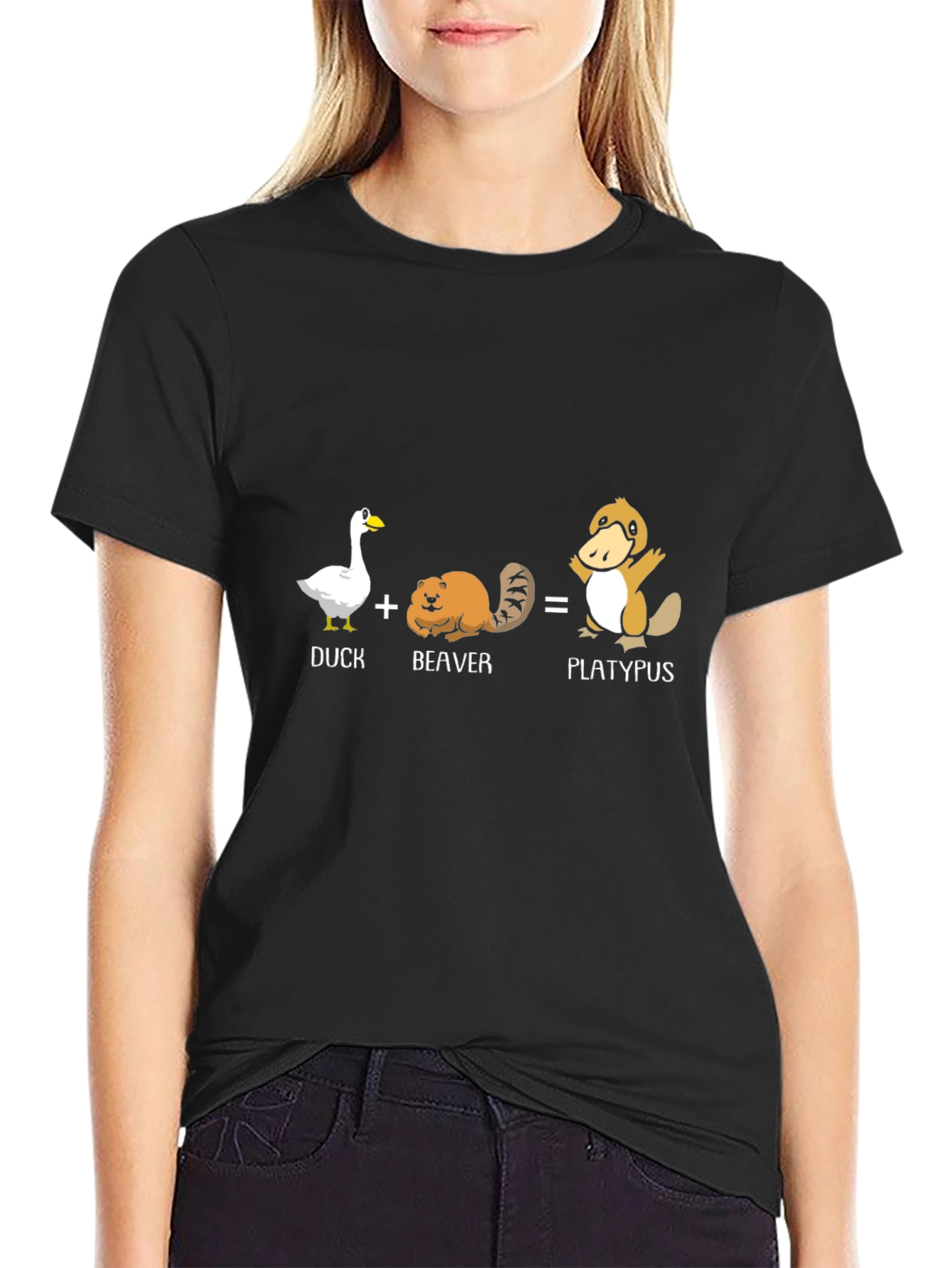 Duck Plus Beaver Equals Platypus Graphic T-Shirt