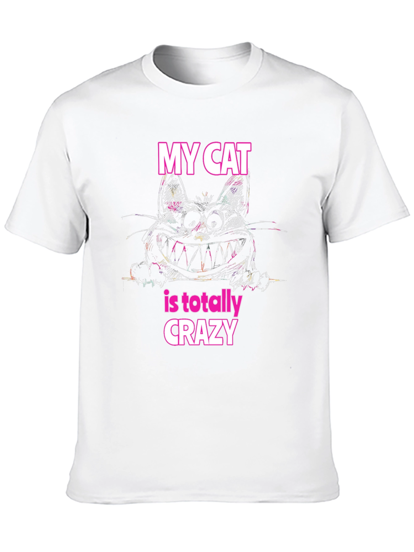 Crazy Cat Graphic T-Shirt - Soft Cotton Tee