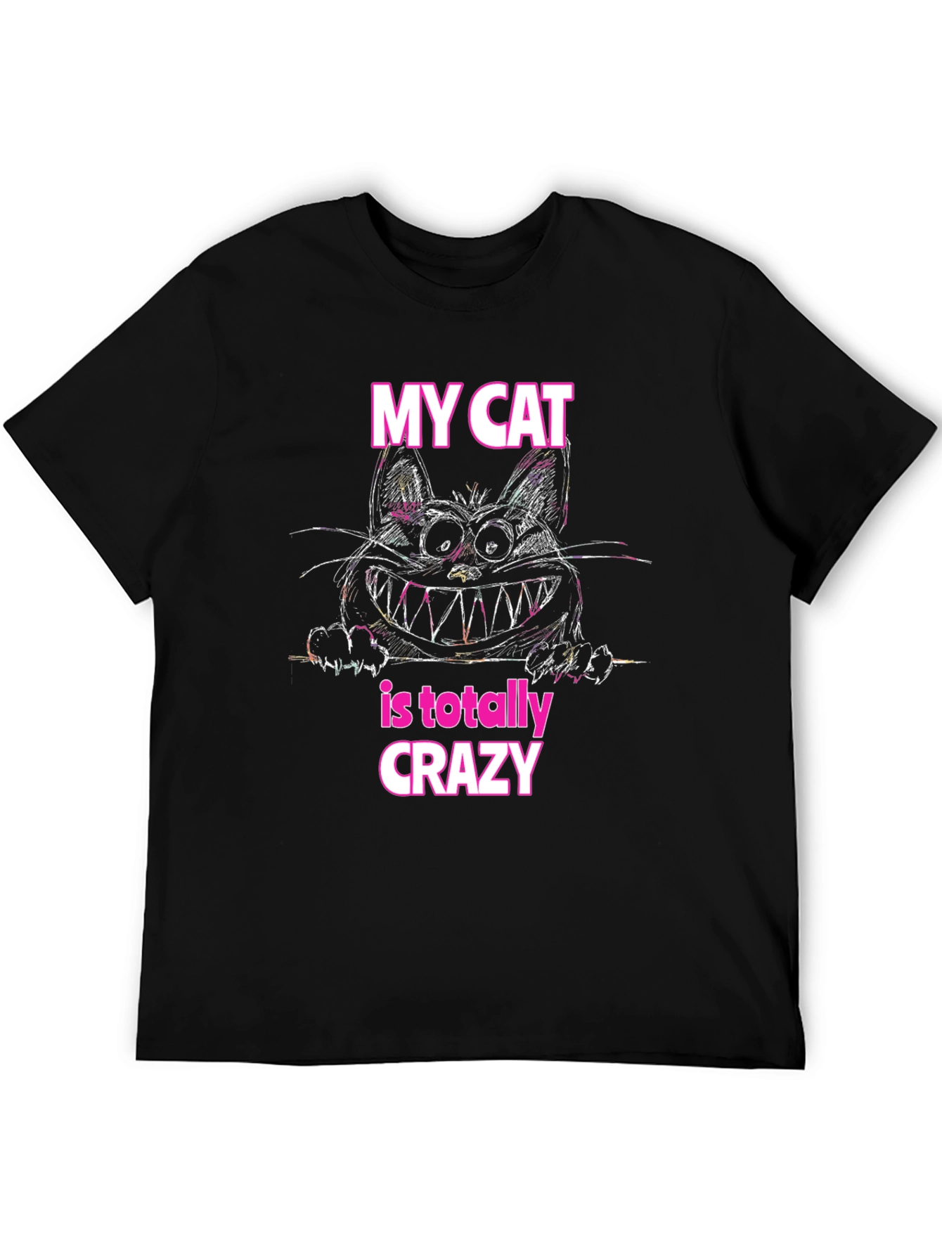 Crazy Cat Graphic T-Shirt - Soft Cotton Tee