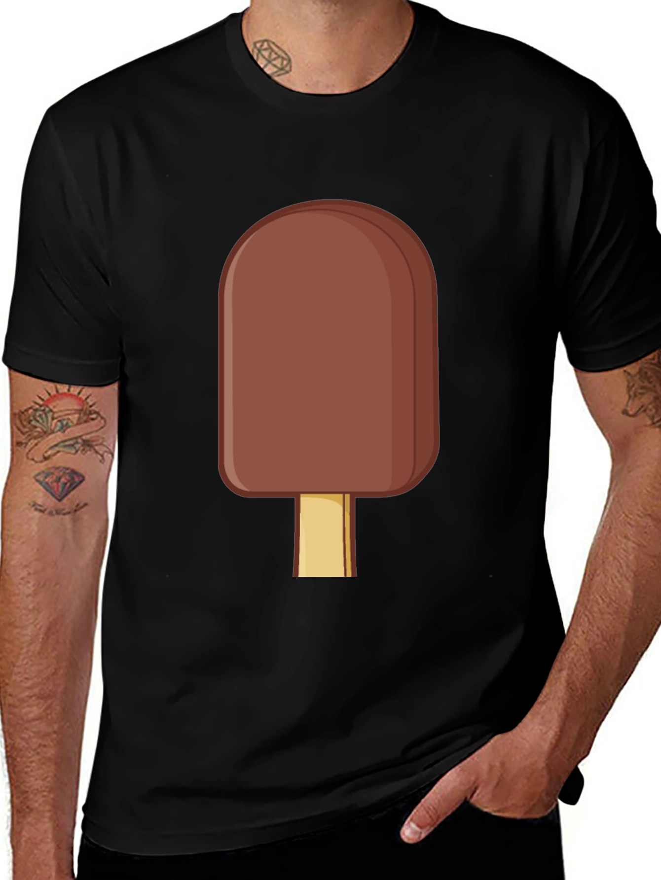 Chocolate Popsicle Graphic Tee - Novelty T-Shirt