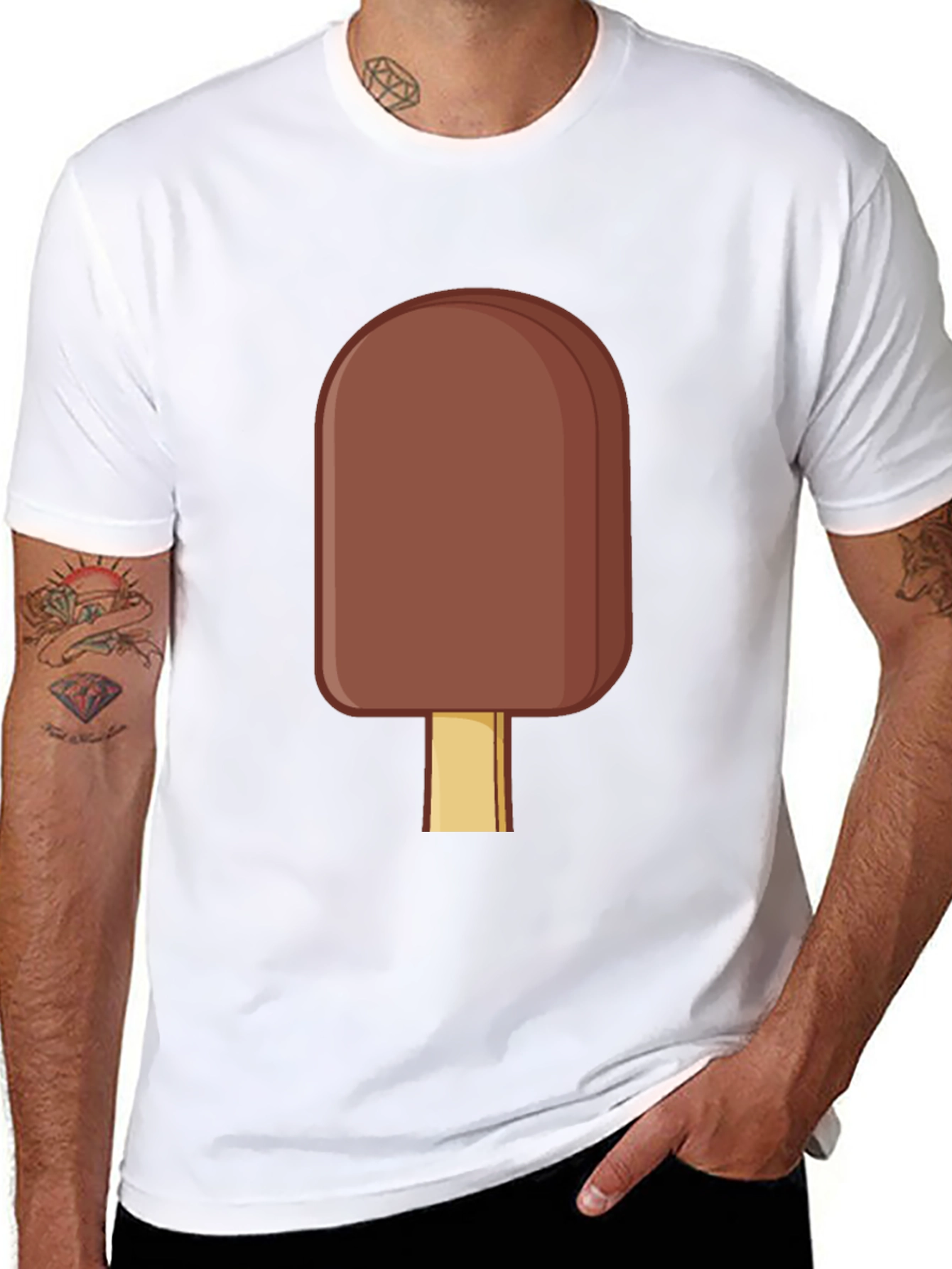 Chocolate Popsicle Graphic Tee - Novelty T-Shirt