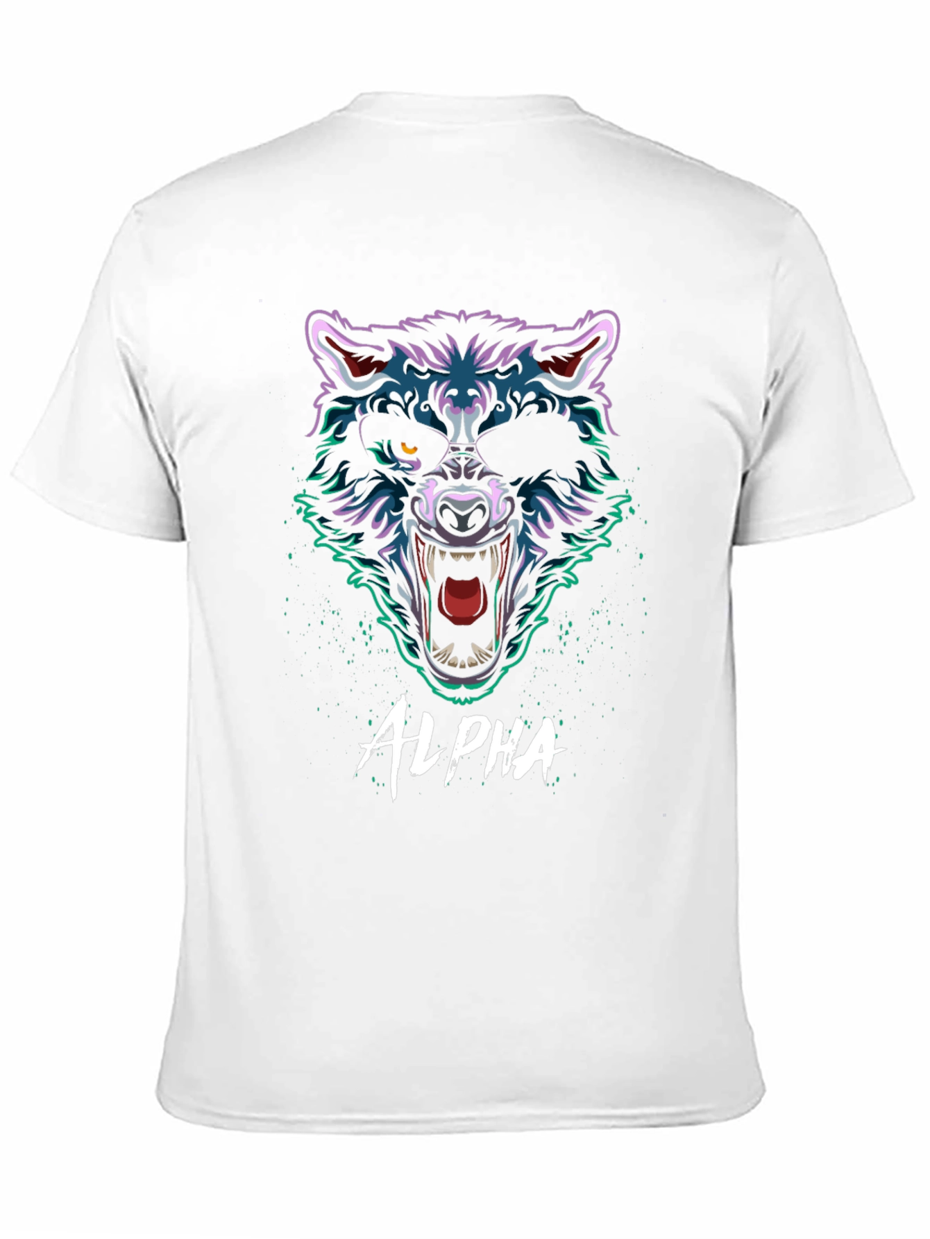 Alpha Wolf Graphic Tee - Mens Black T-Shirt
