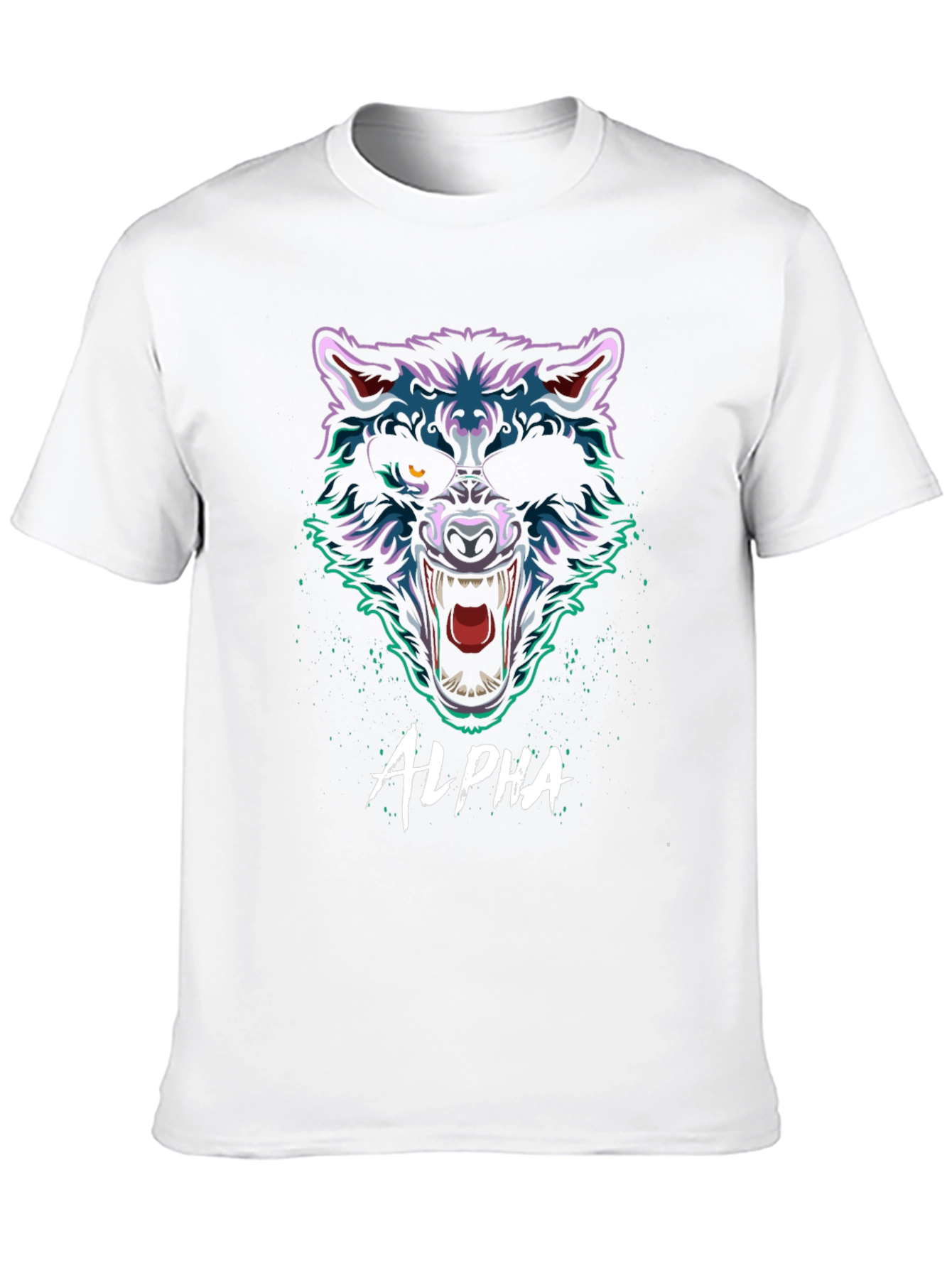 Alpha Wolf Graphic Tee - Mens Black T-Shirt