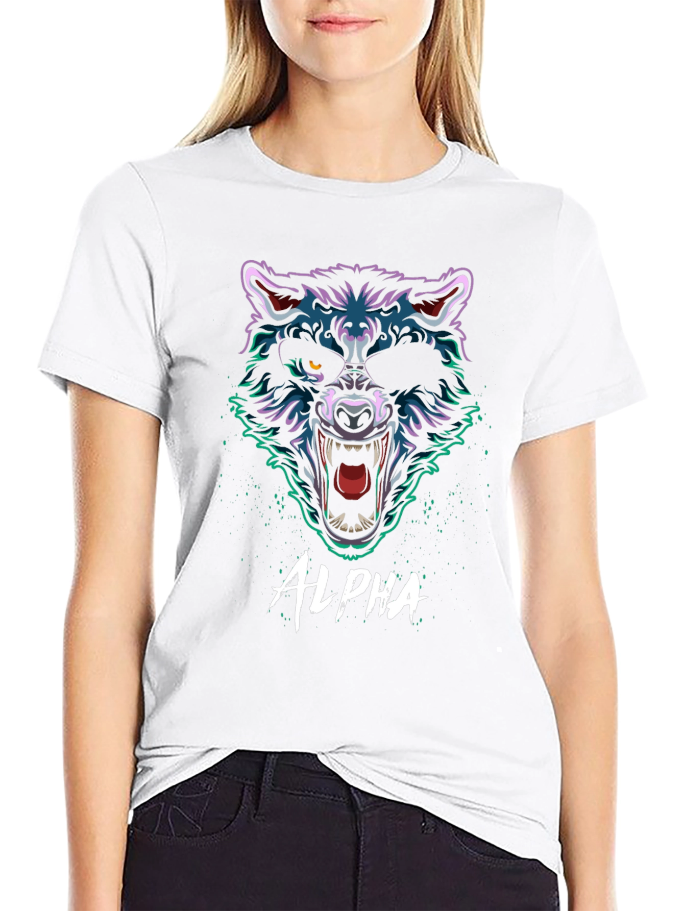 Alpha Wolf Graphic Tee - Mens Black T-Shirt