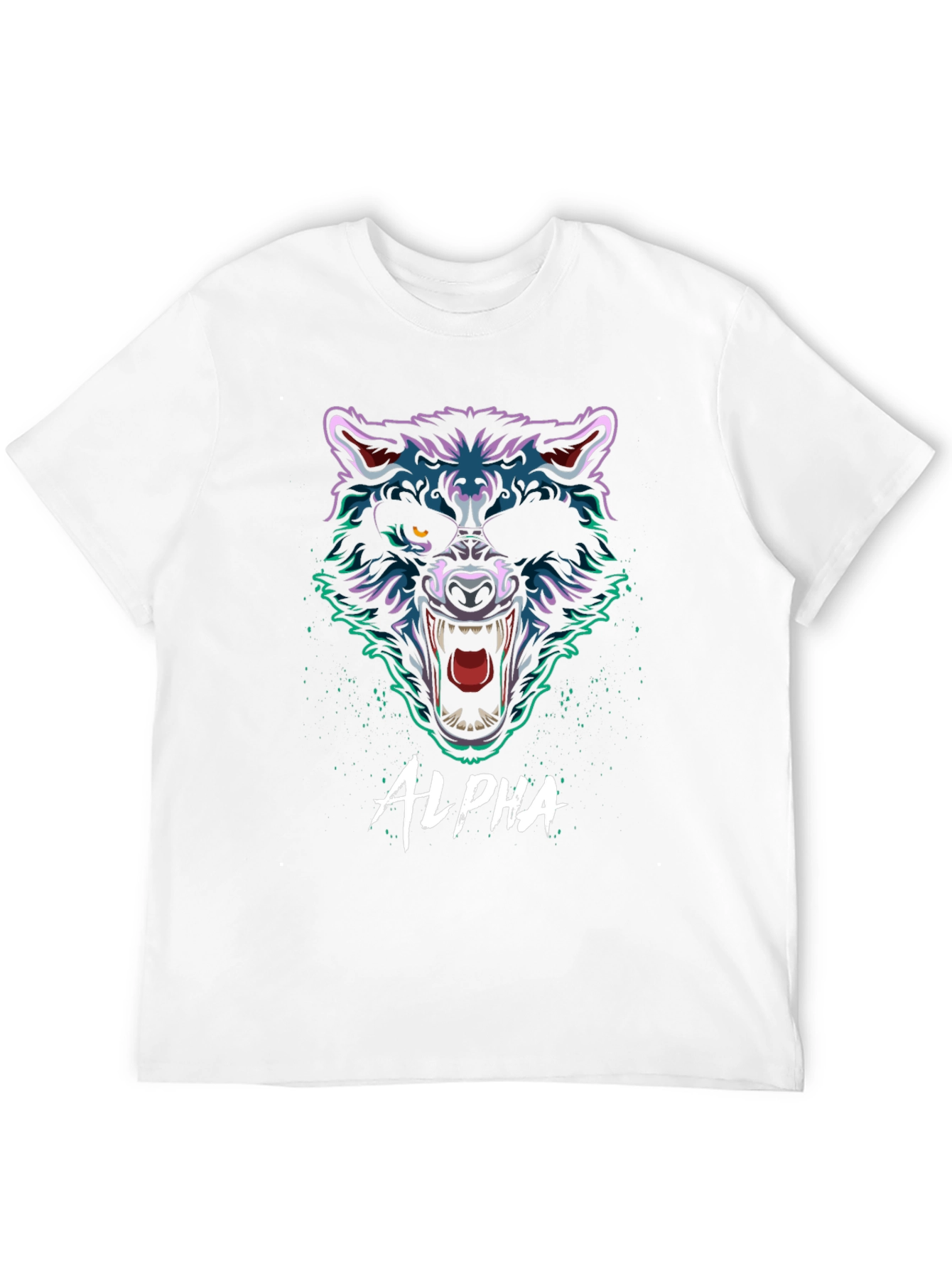 Alpha Wolf Graphic Tee - Mens Black T-Shirt