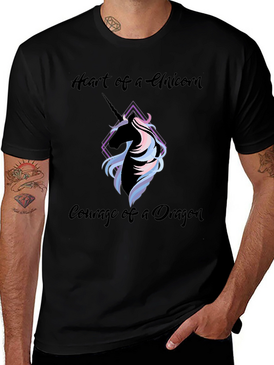 Unicorn & Dragon Graphic Tee - Heart & Courage T-Shirt
