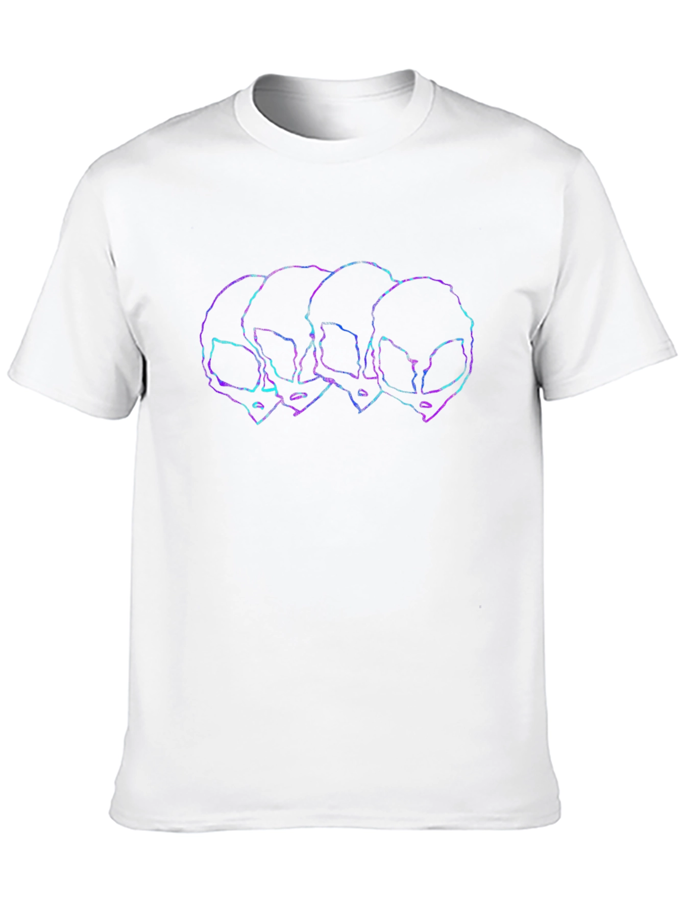 Alien Outline Graphic Tee - Black Short Sleeve