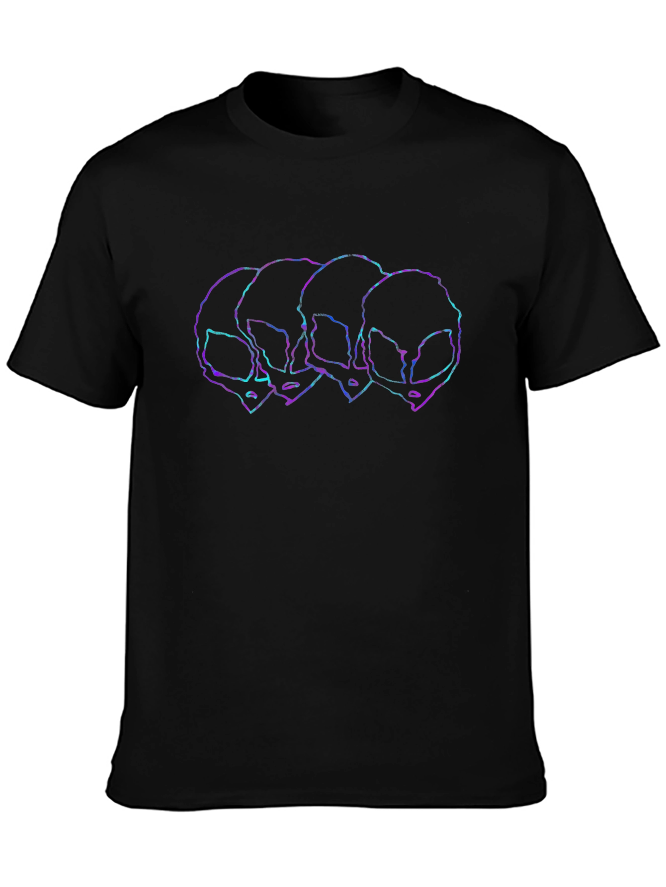 Alien Outline Graphic Tee - Black Short Sleeve