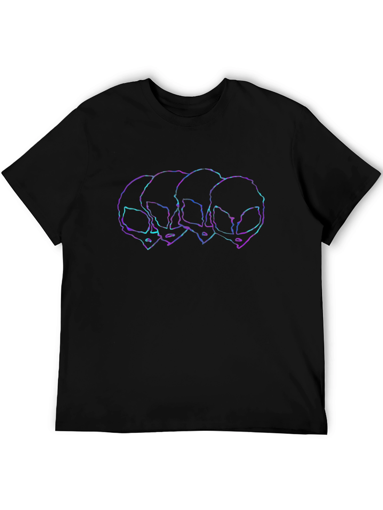 Alien Outline Graphic Tee - Black Short Sleeve