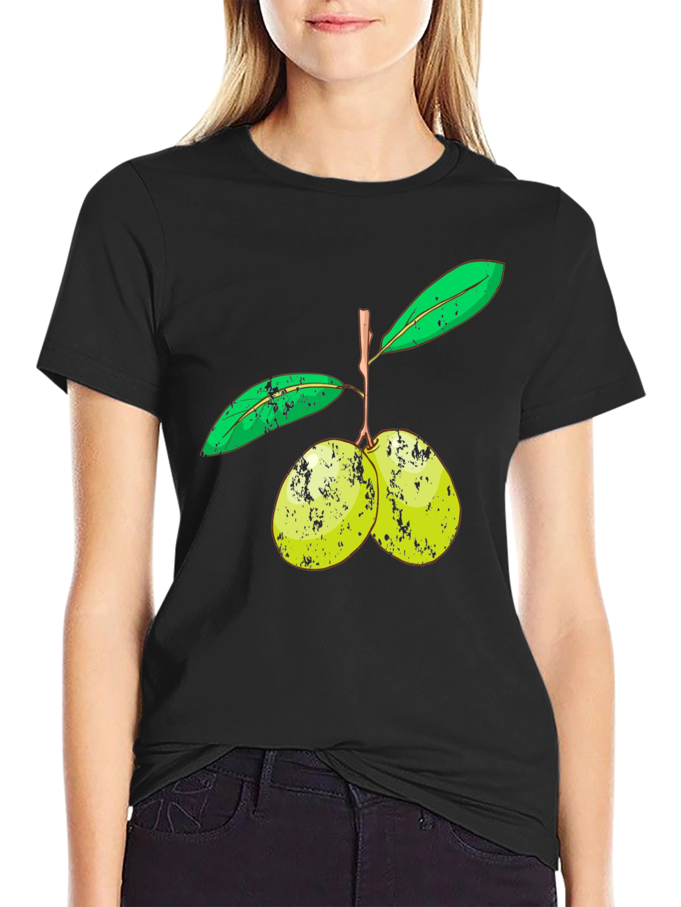 Olive Branch Graphic Tee - Unisex Black T-Shirt