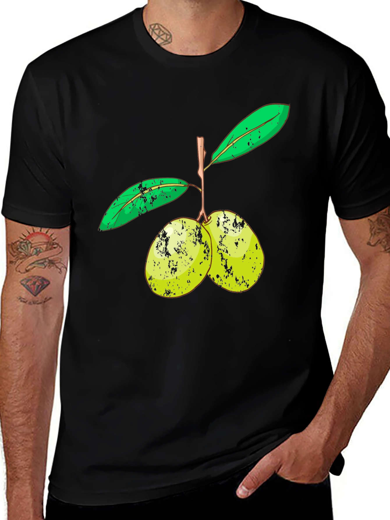 Olive Branch Graphic Tee - Unisex Black T-Shirt