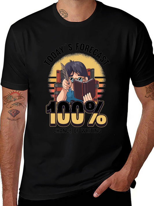 Writers Forecast Graphic Tee - 100% Chance of Writing T-Shirt