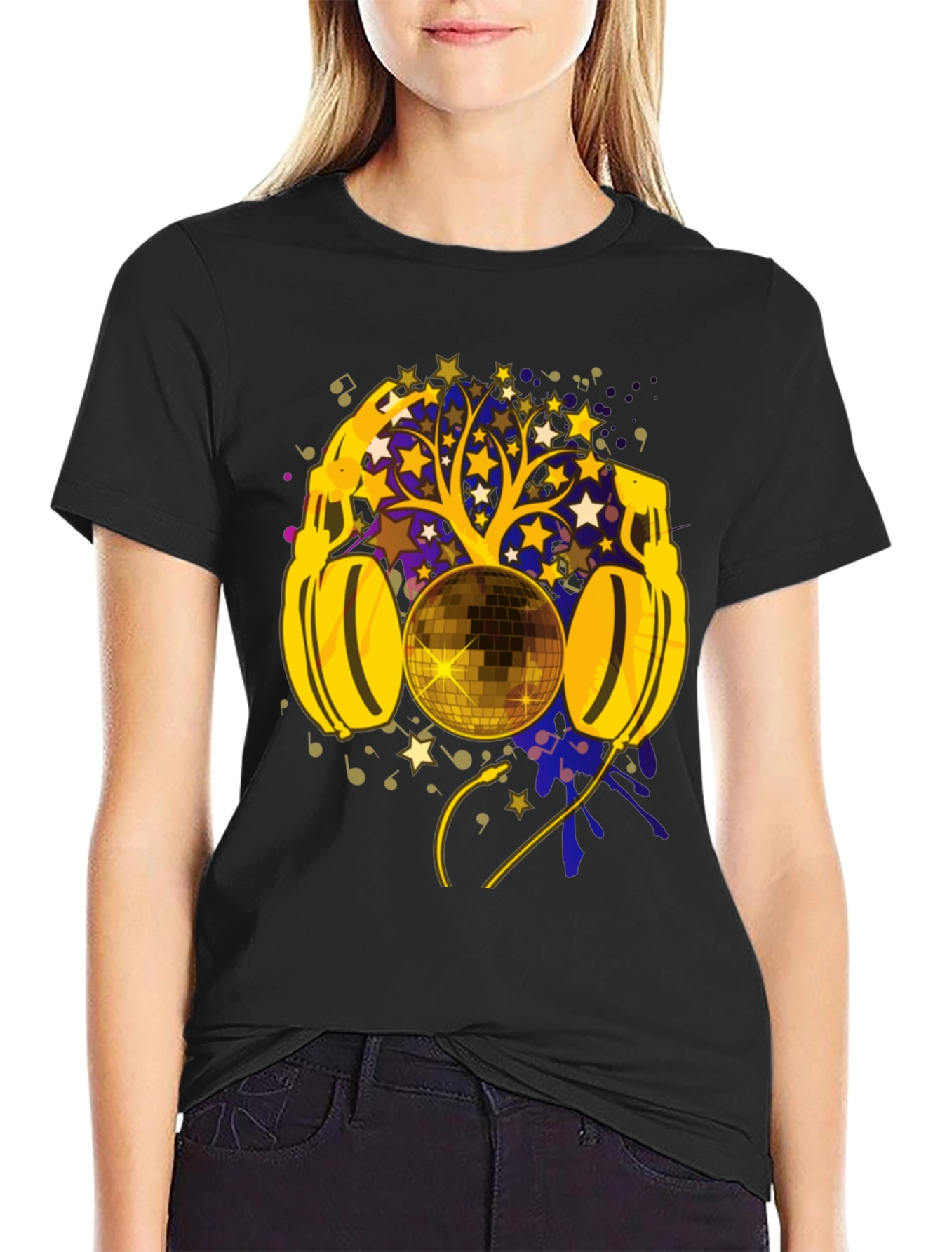 Disco Ball Headphones Graphic Tee