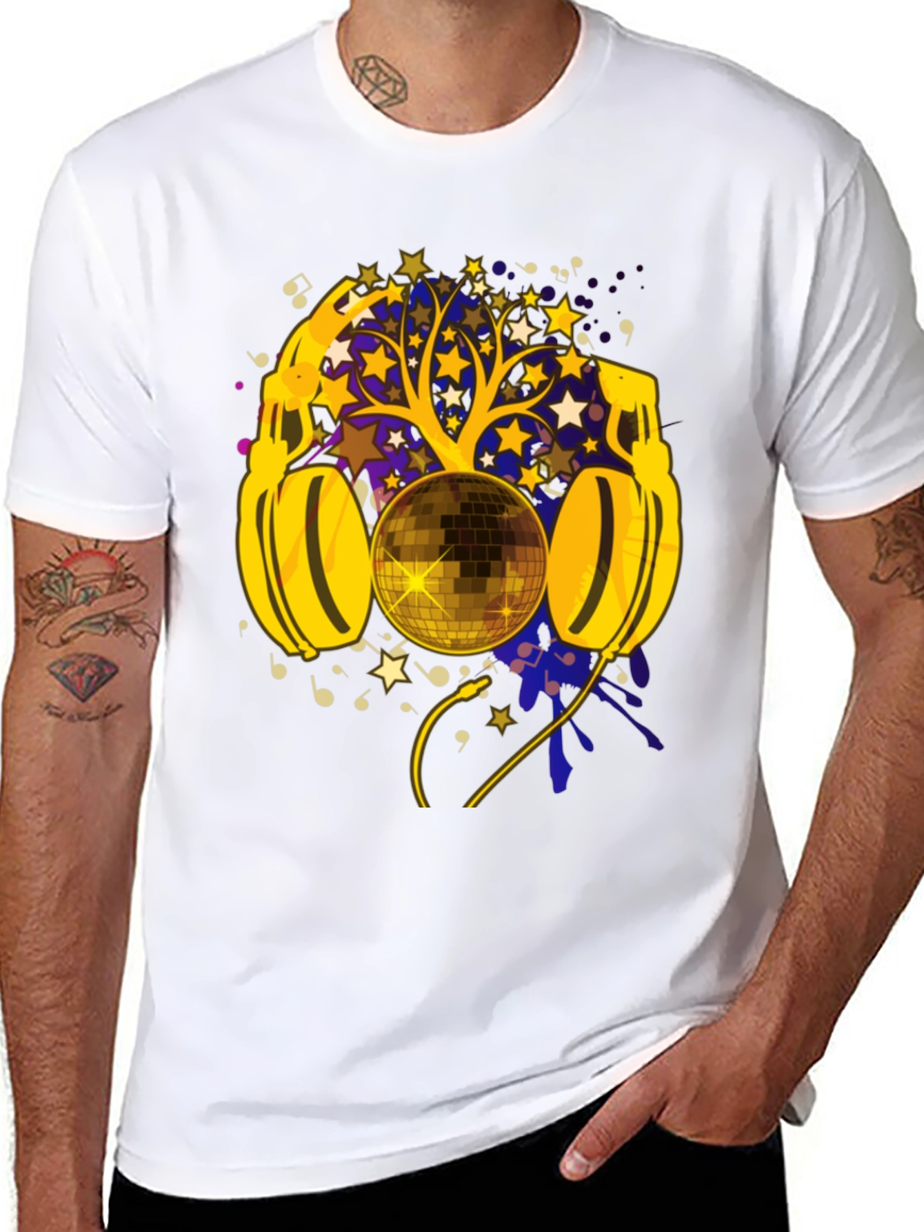 Disco Ball Headphones Graphic Tee