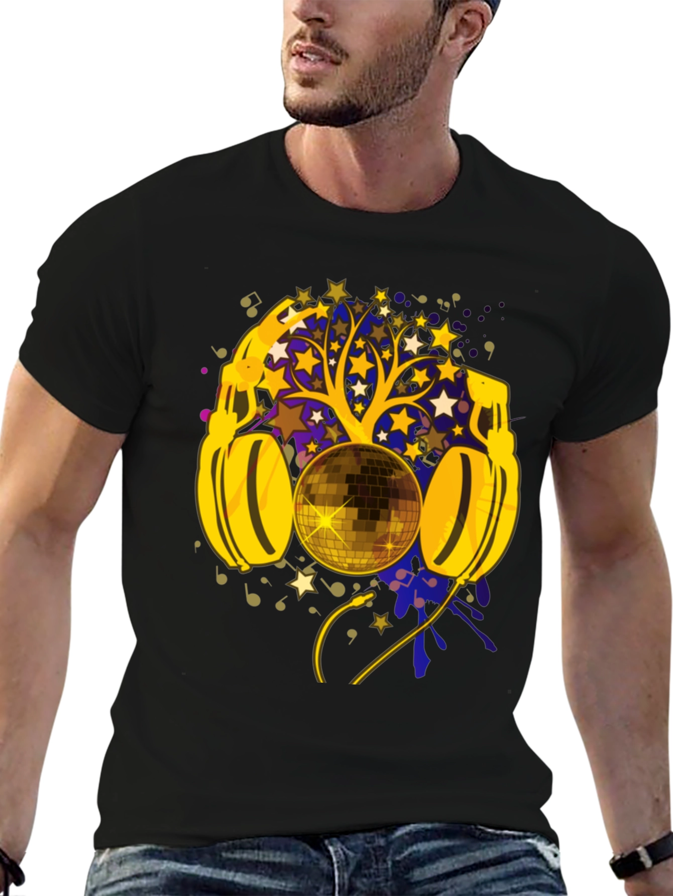 Disco Ball Headphones Graphic Tee