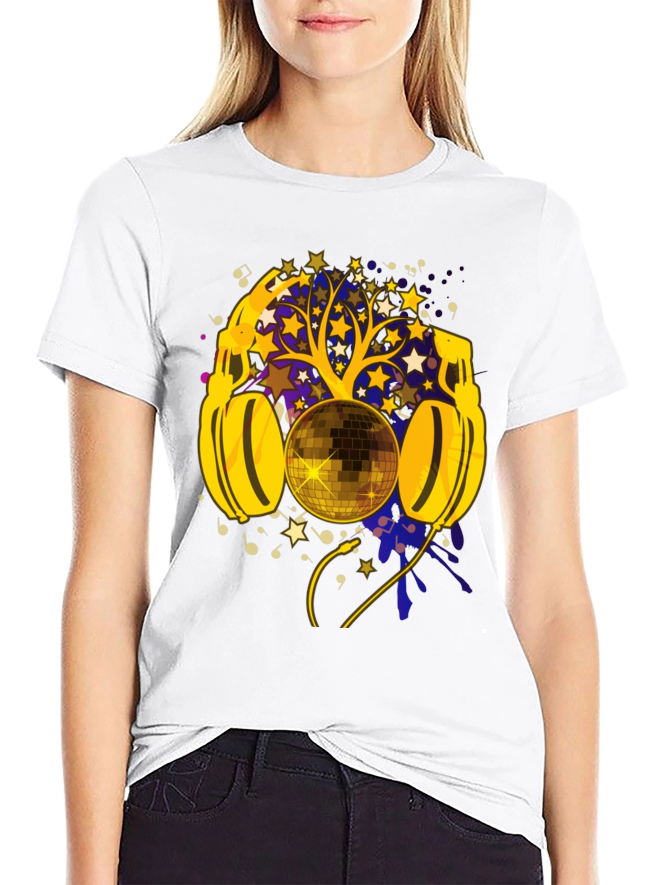 Disco Ball Headphones Graphic Tee