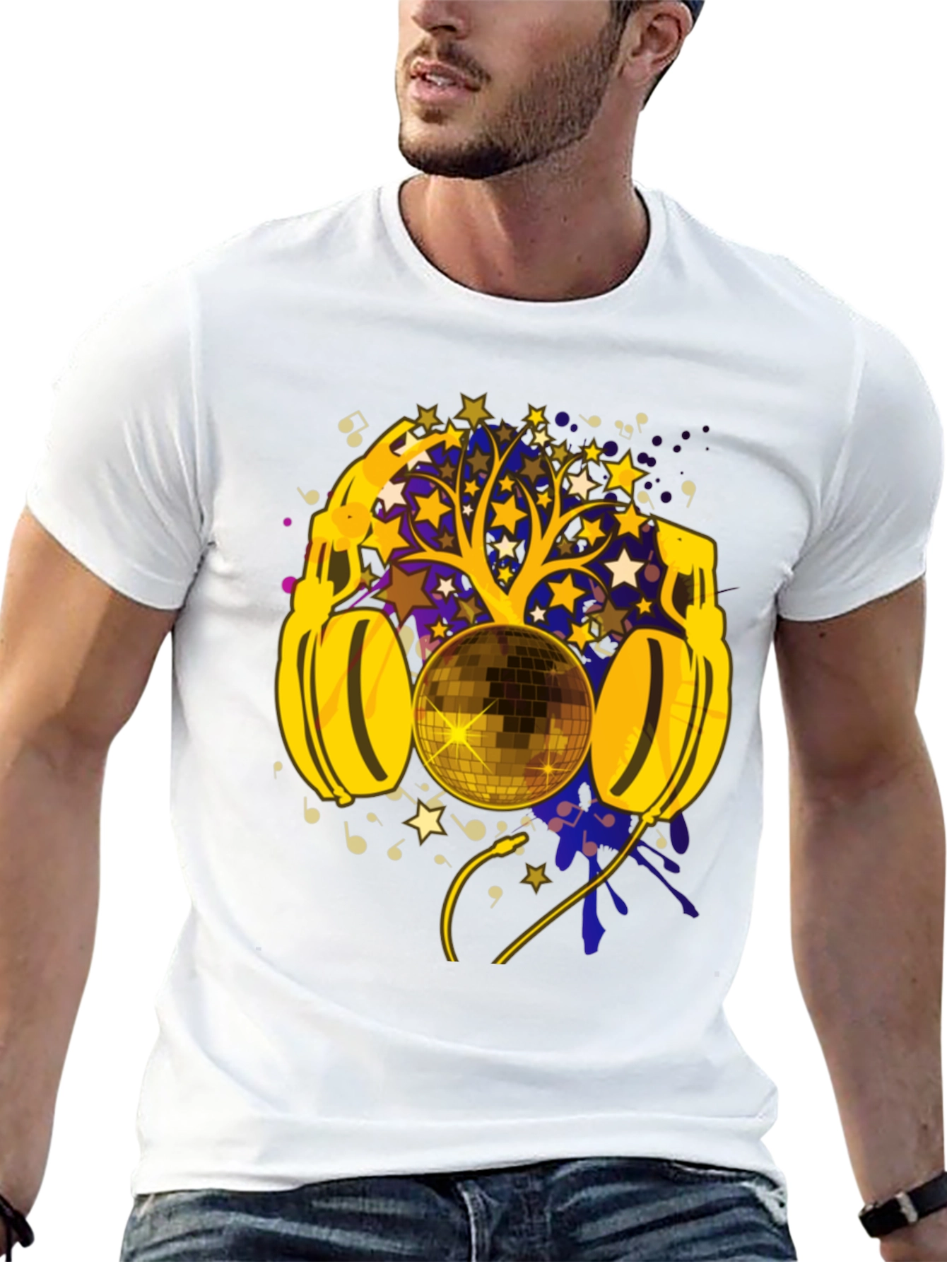 Disco Ball Headphones Graphic Tee