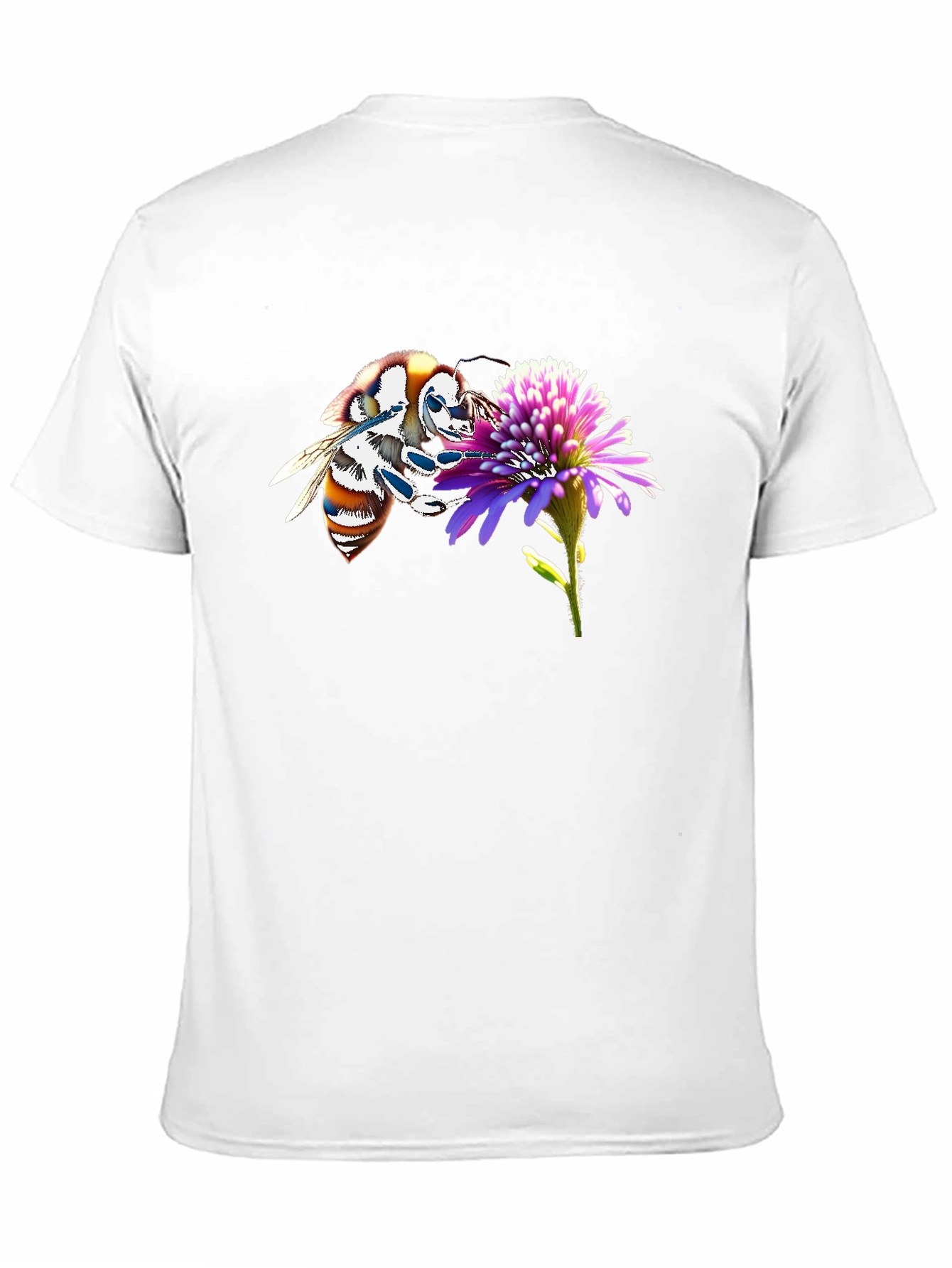 Bee on Flower Black T-Shirt