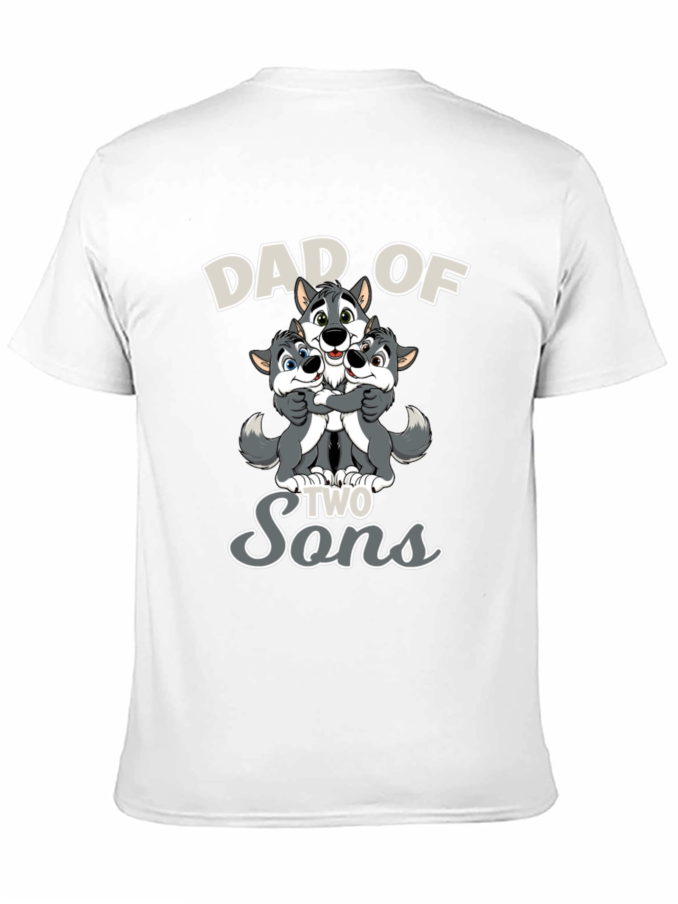 Dad of Two Sons Wolves Graphic T-Shirt