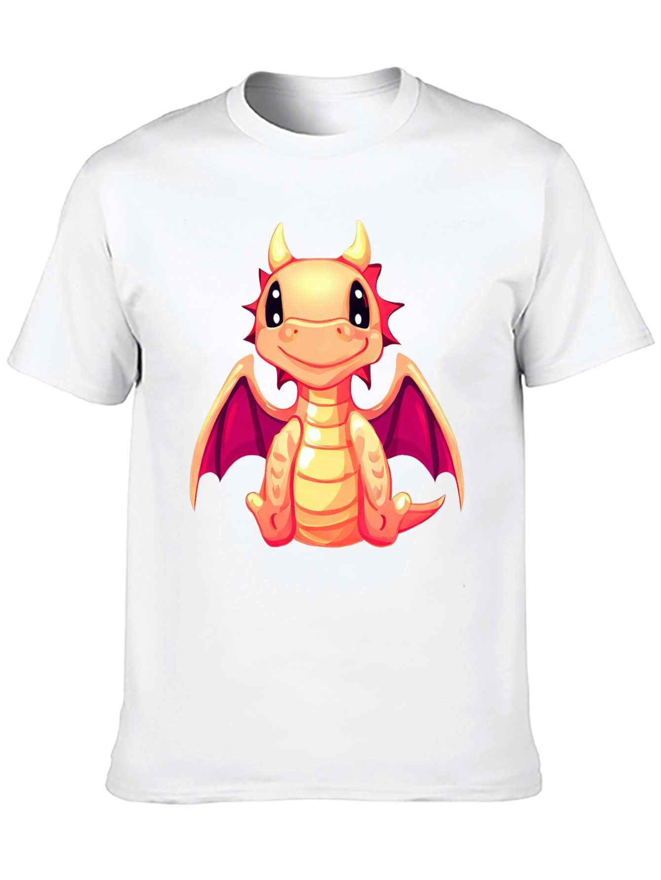 Cute Dragon Graphic Tee - Black Cotton Blend Shirt