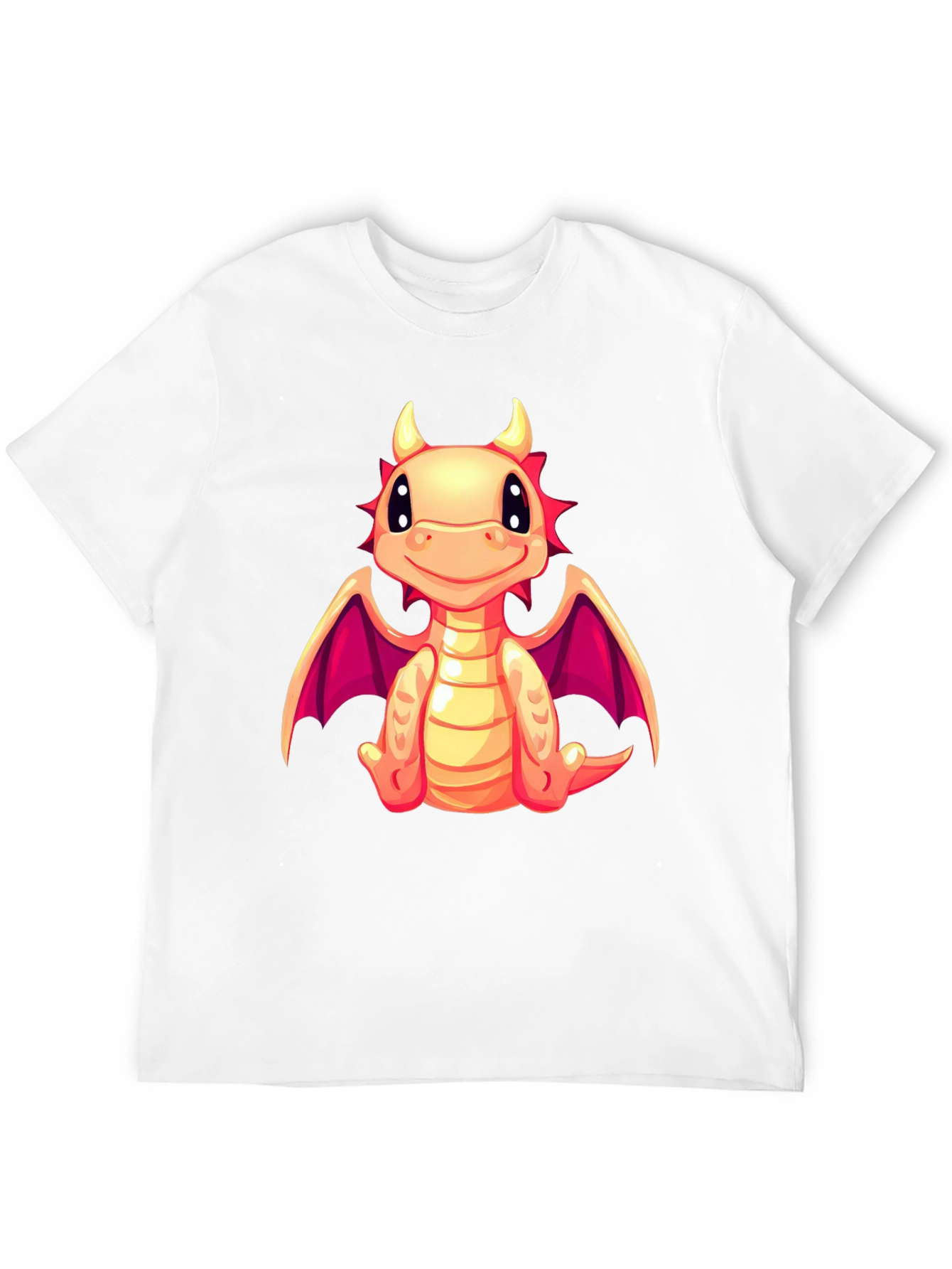 Cute Dragon Graphic Tee - Black Cotton Blend Shirt