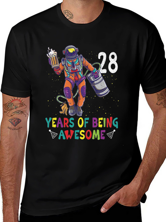 28 Years of Awesome T-Shirt - Beer Astronaut