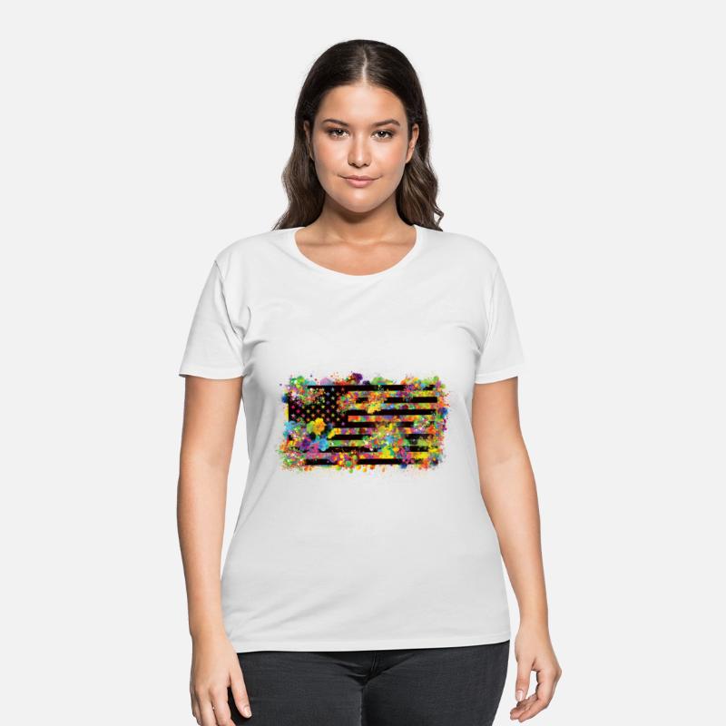 US Flag Paint Splatter Colorful Summer Patriotic