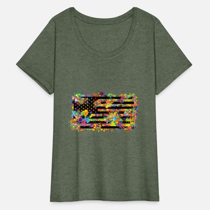 US Flag Paint Splatter Colorful Summer Patriotic