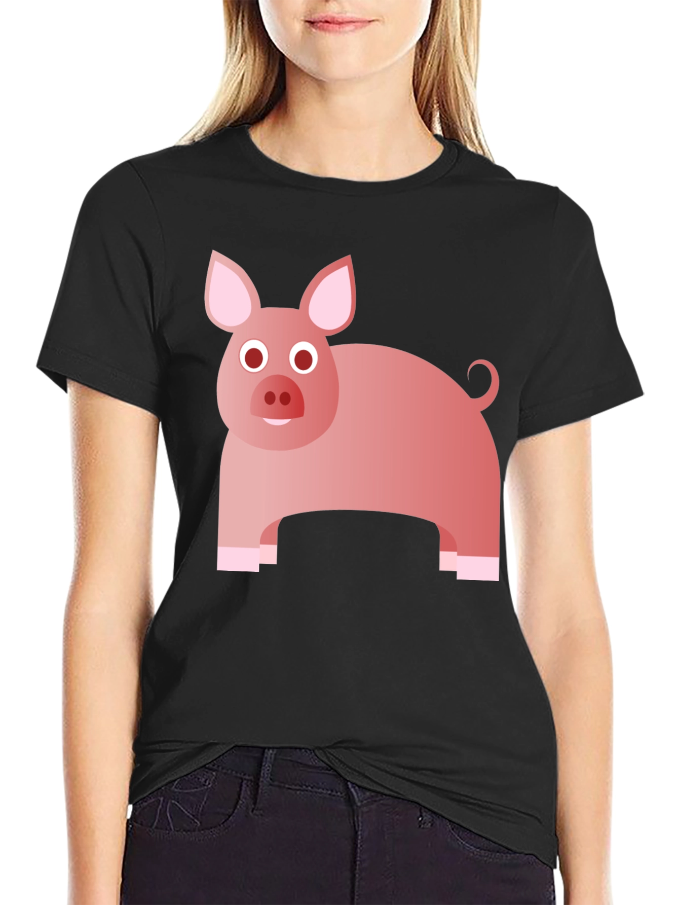 Pig Graphic Tee - Cute Animal Print T-Shirt