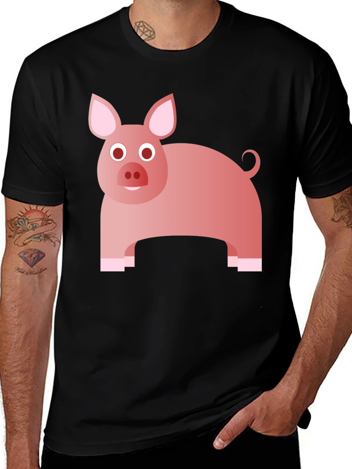 Pig Graphic Tee - Cute Animal Print T-Shirt