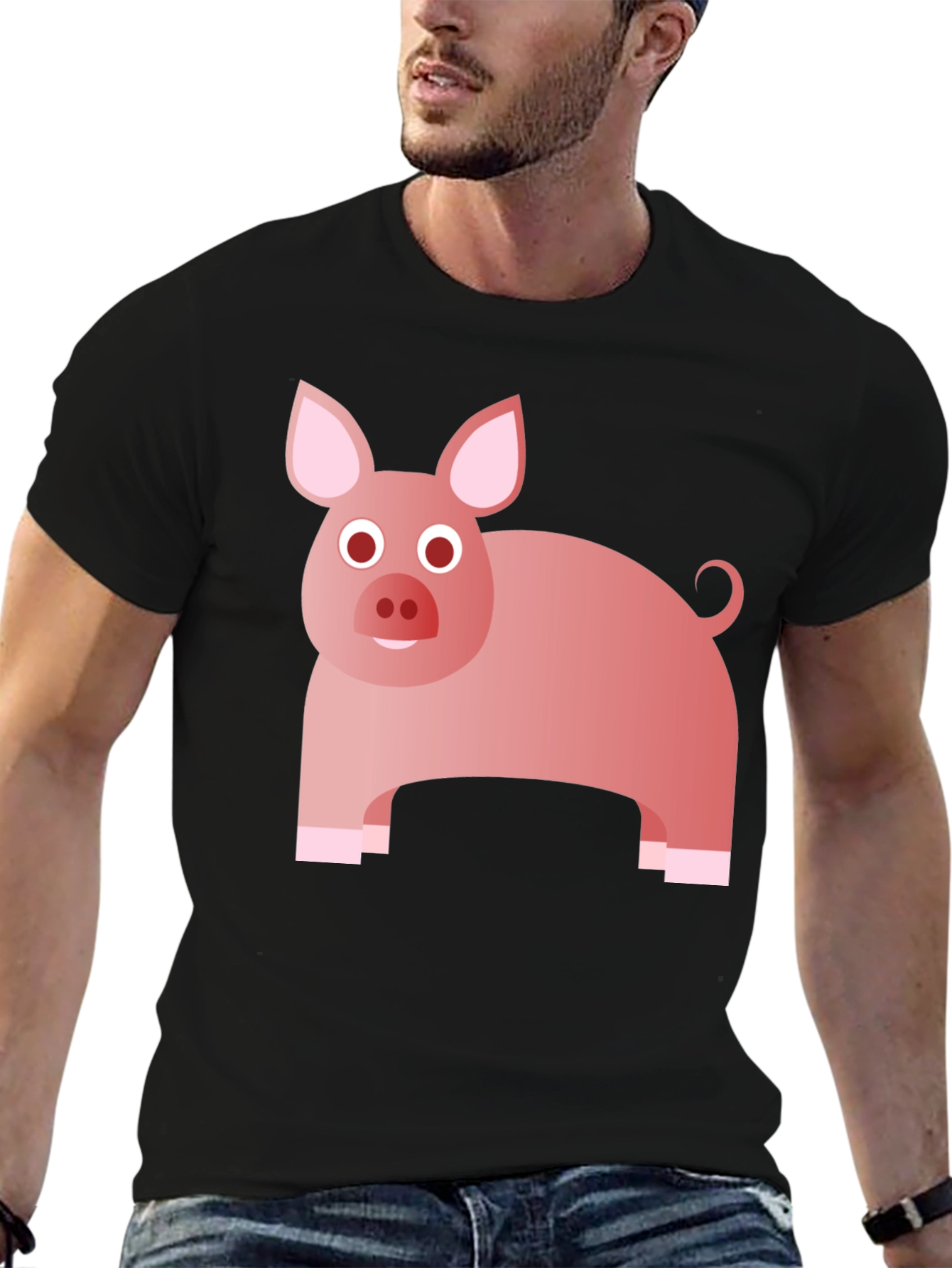 Pig Graphic Tee - Cute Animal Print T-Shirt
