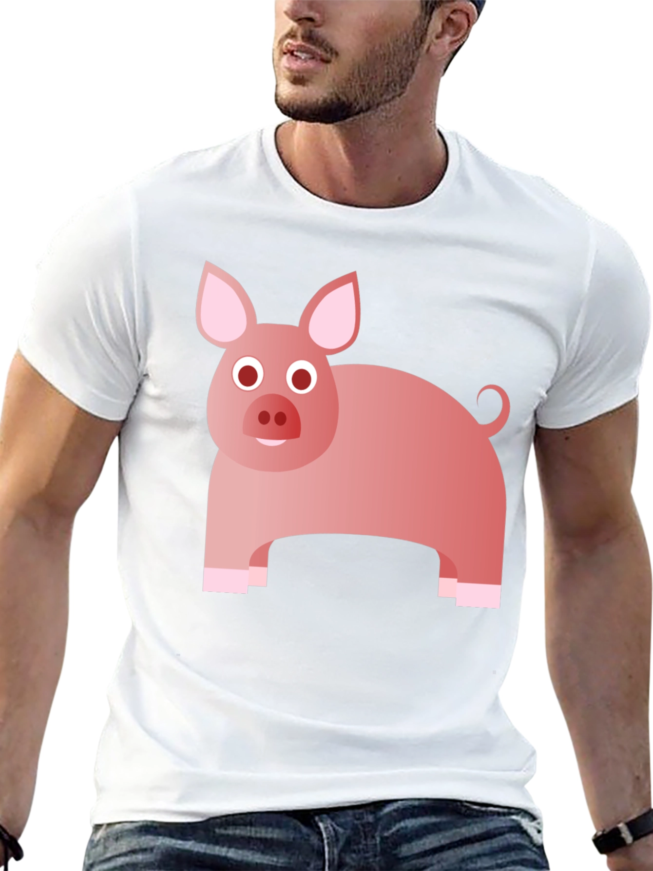 Pig Graphic Tee - Cute Animal Print T-Shirt