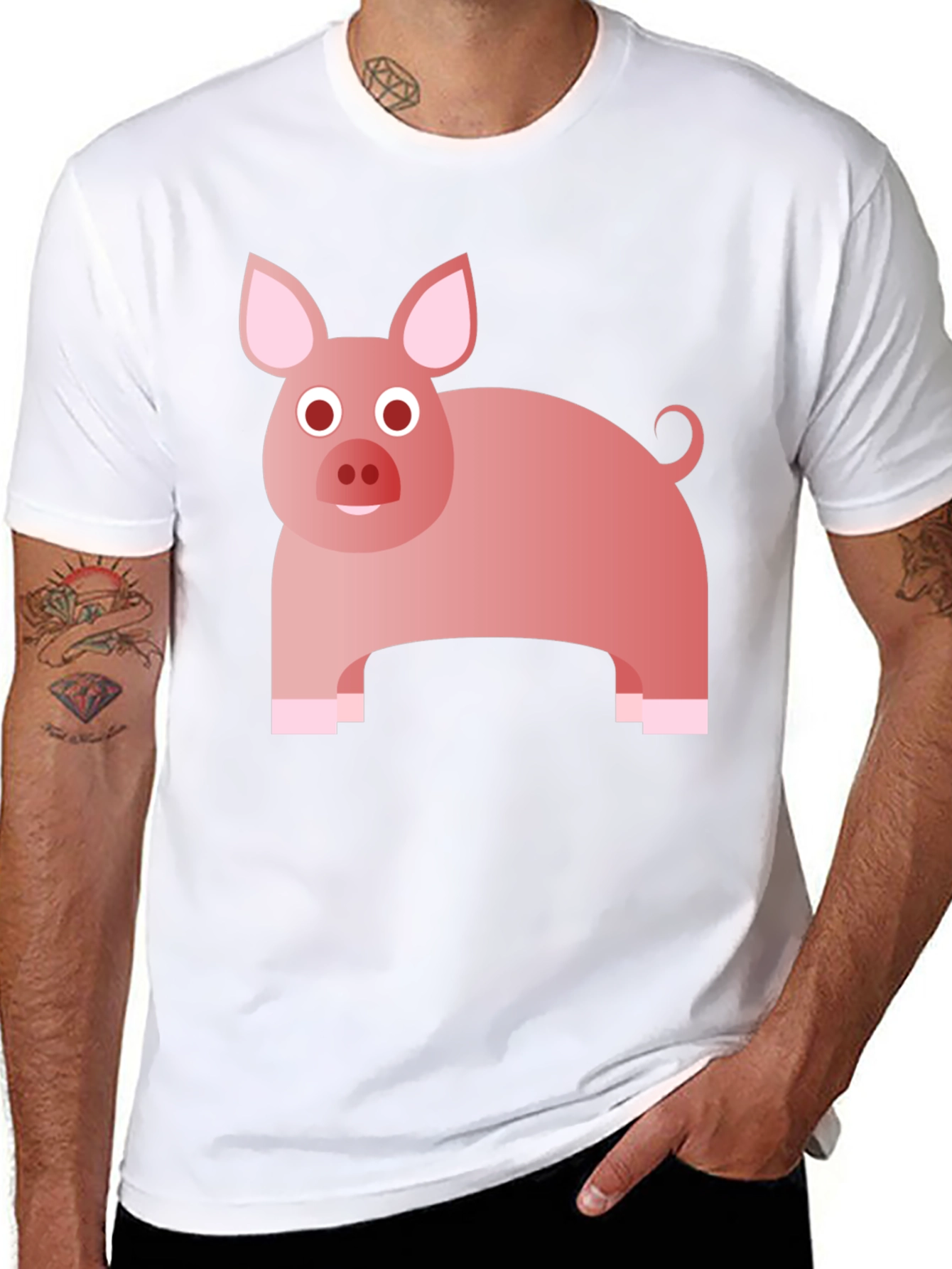 Pig Graphic Tee - Cute Animal Print T-Shirt