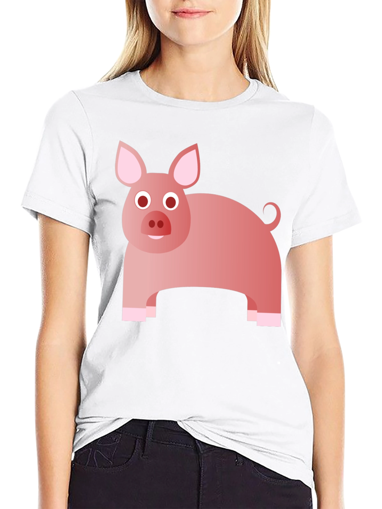 Pig Graphic Tee - Cute Animal Print T-Shirt