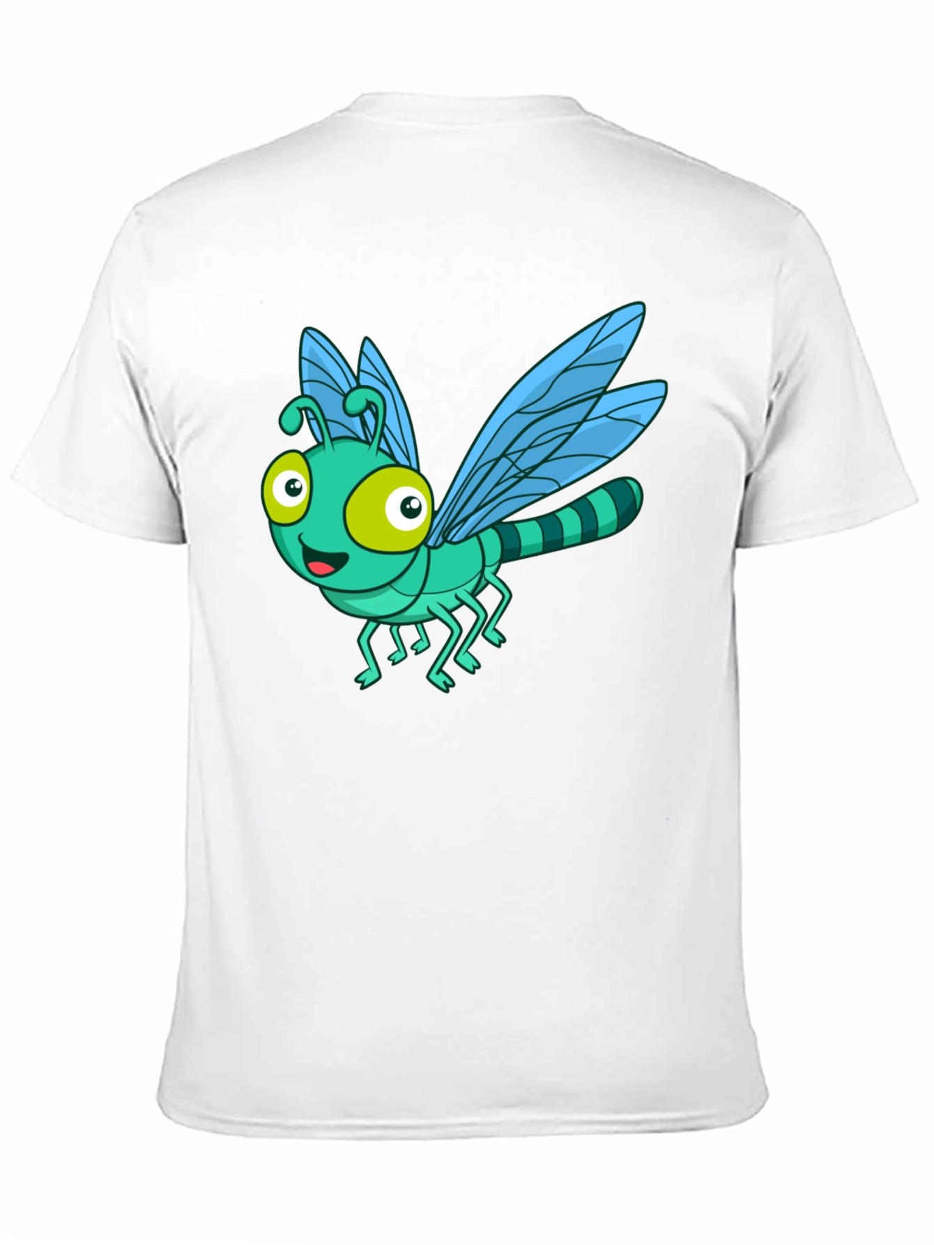 Cartoon Dragonfly Graphic Tee - Fun Black T-Shirt