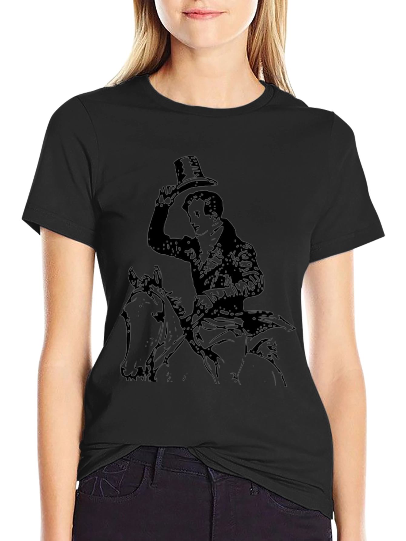 Equestrian Gentleman Black Graphic Tee