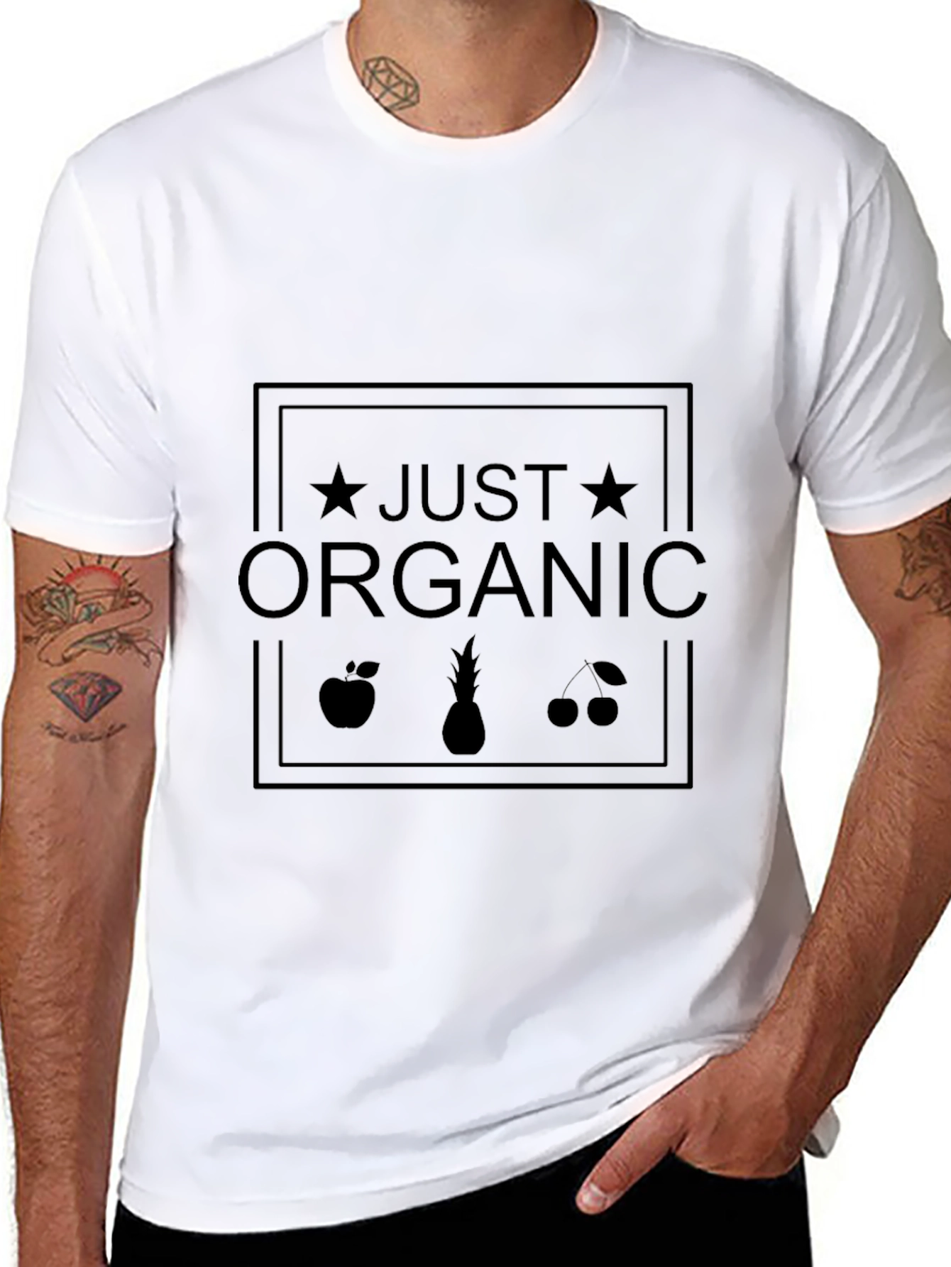 Just Organic Black Graphic Tee