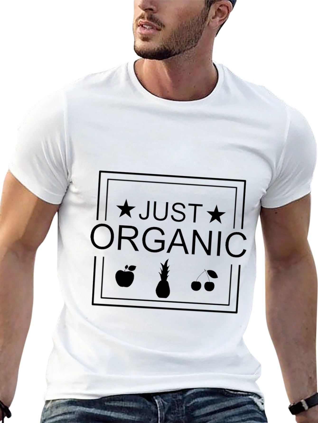 Just Organic Black Graphic Tee