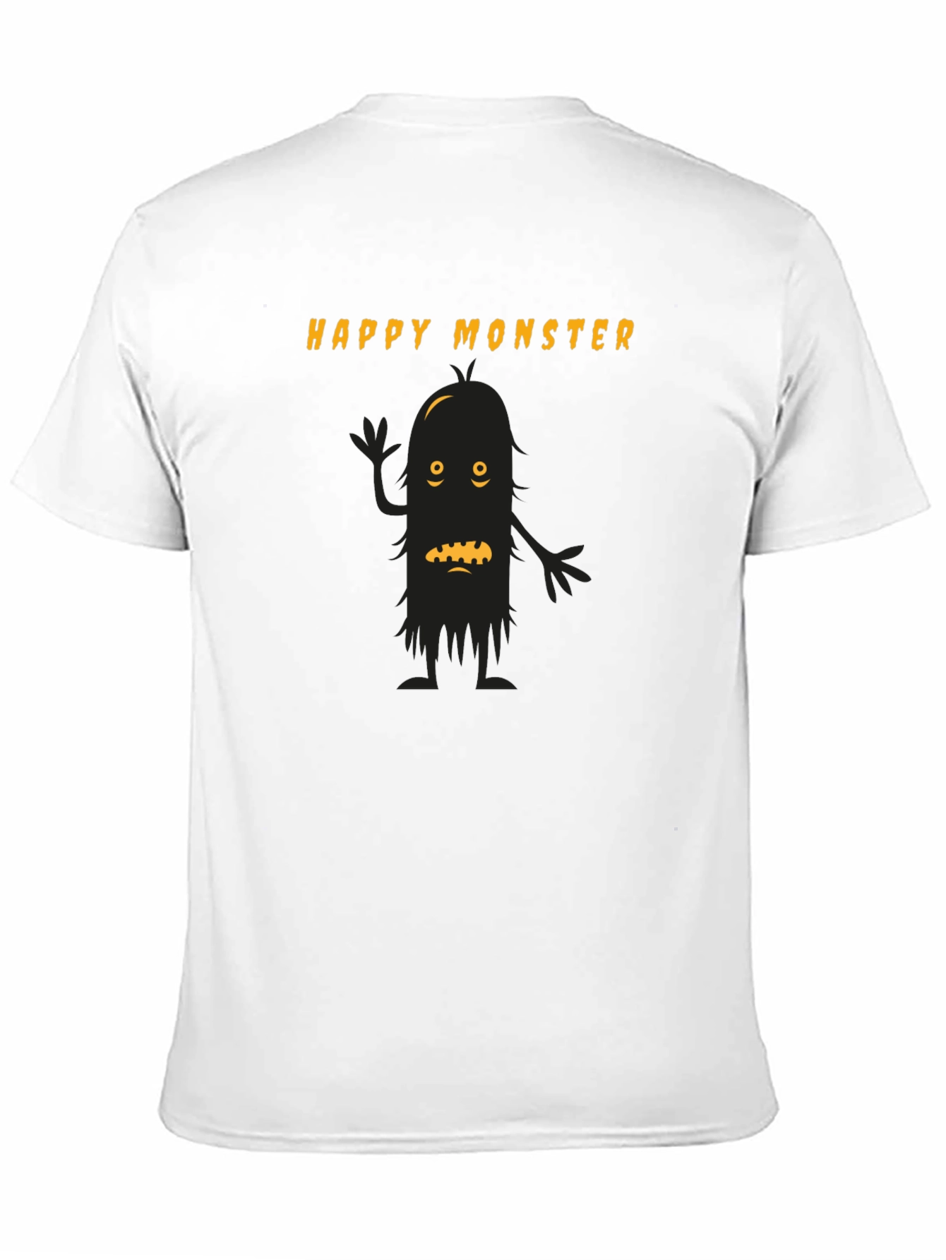 Happy Monster Graphic Tee - Black Cotton T-Shirt