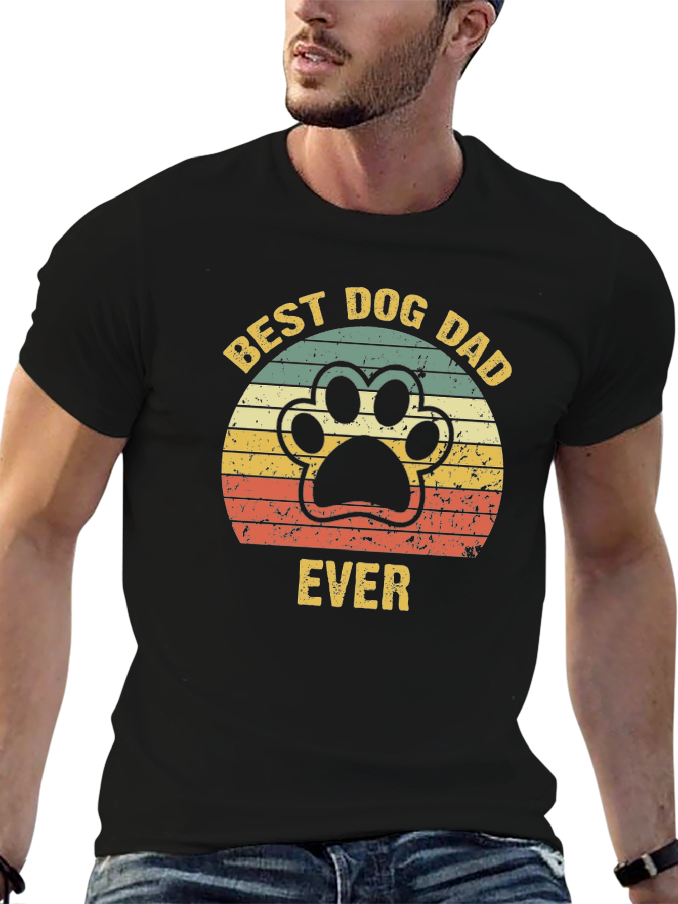 Best Dog Dad Ever T-Shirt – Retro Dog Lover Graphic Tee Gift