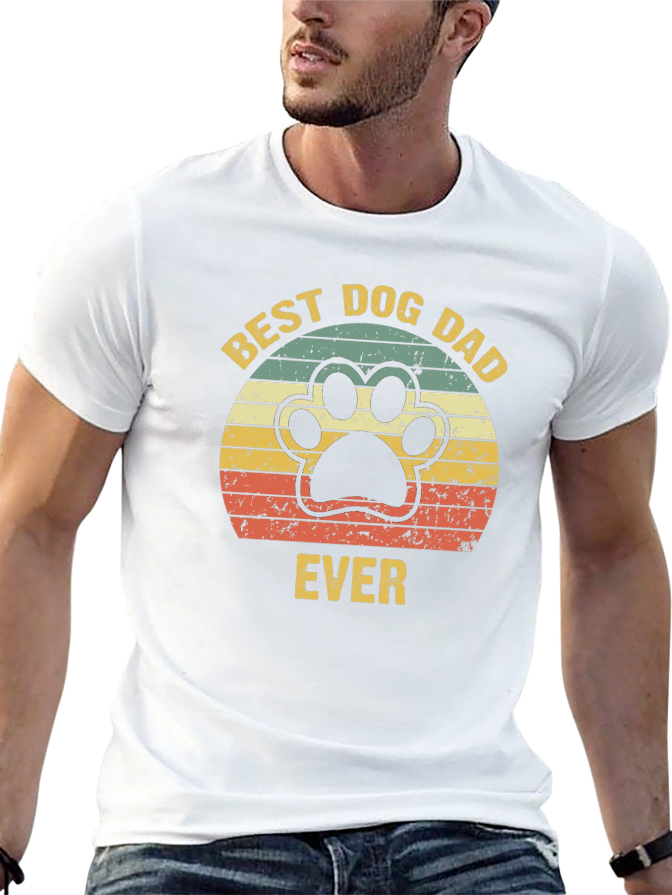 Best Dog Dad Ever T-Shirt – Retro Dog Lover Graphic Tee Gift
