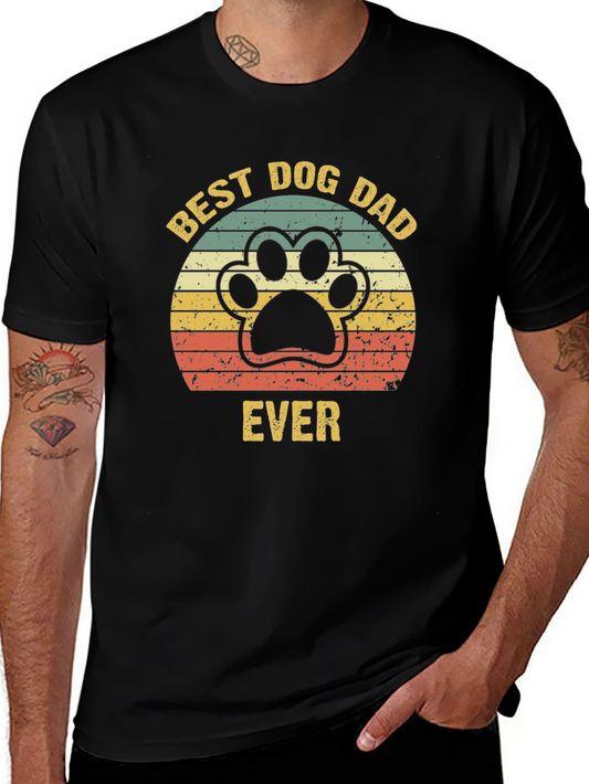 Best Dog Dad Ever T-Shirt – Retro Dog Lover Graphic Tee Gift