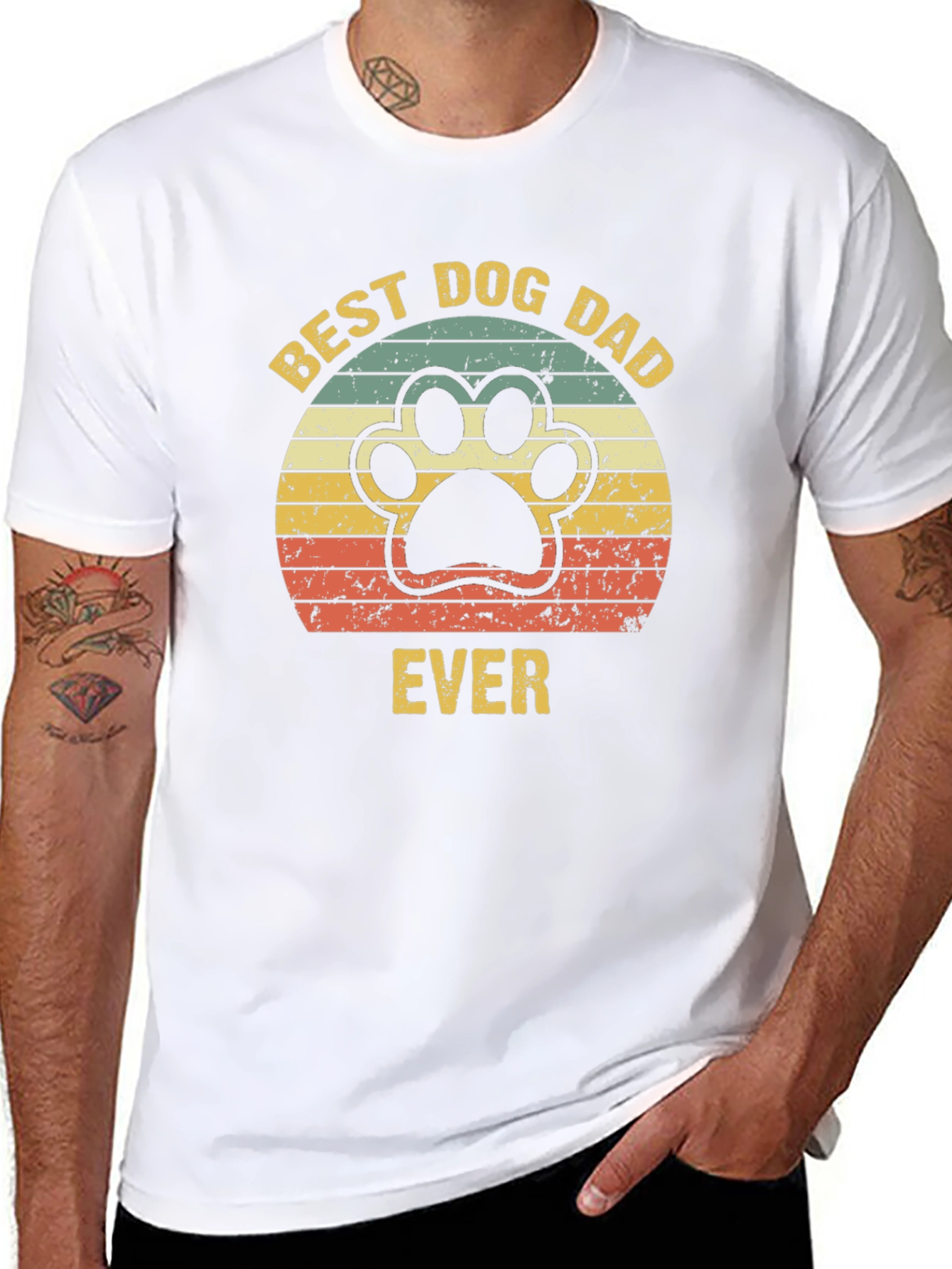 Best Dog Dad Ever T-Shirt – Retro Dog Lover Graphic Tee Gift