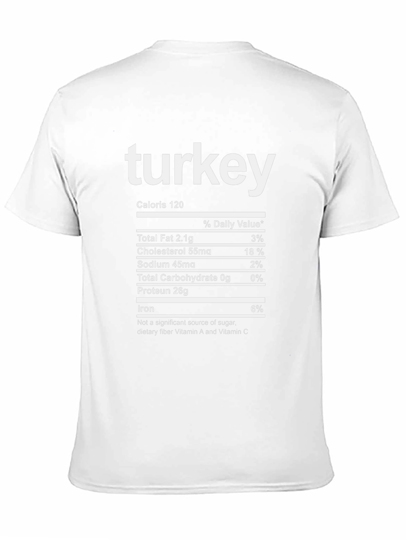Turkey Nutrition Facts Black T-Shirt
