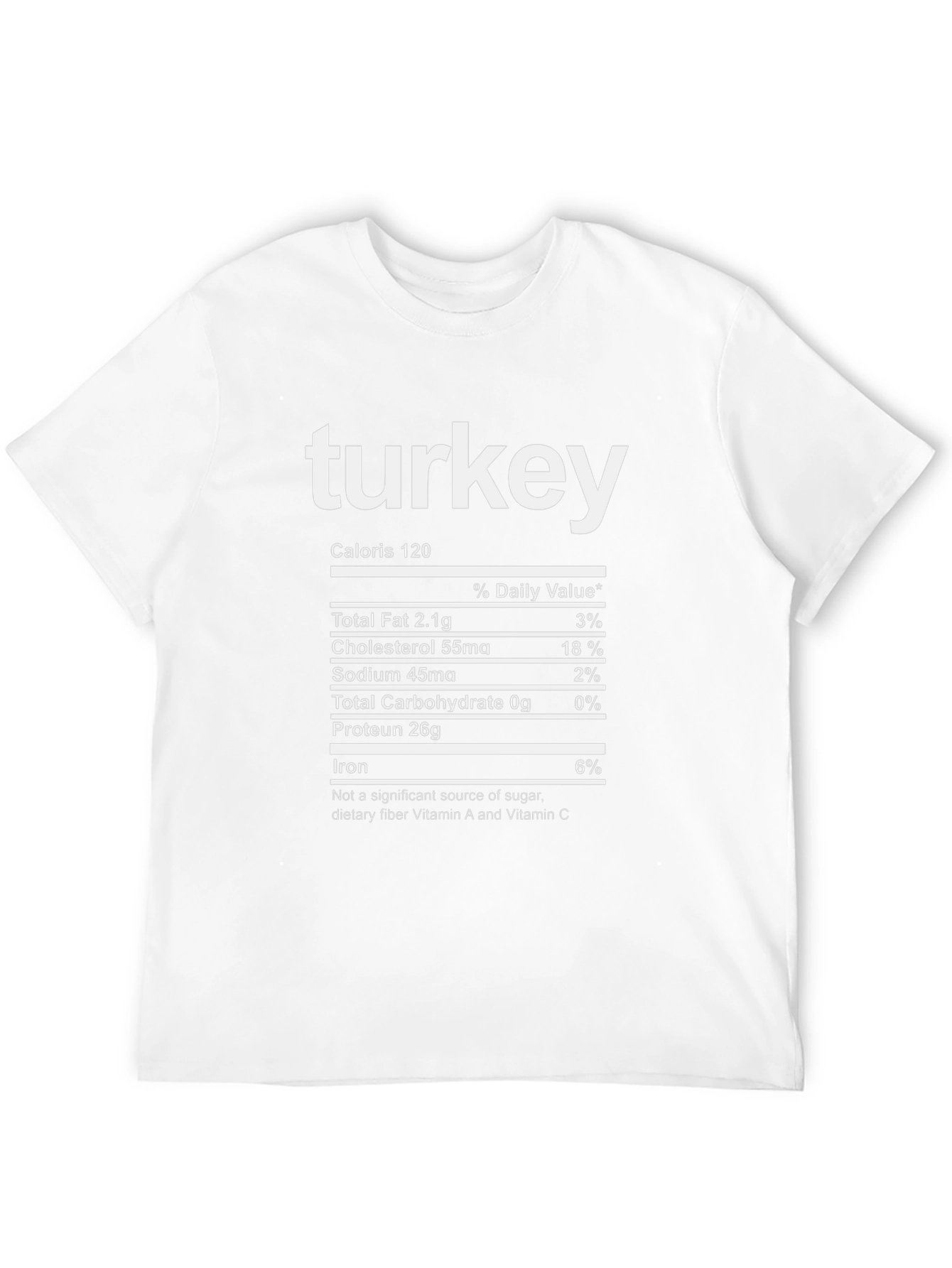 Turkey Nutrition Facts Black T-Shirt