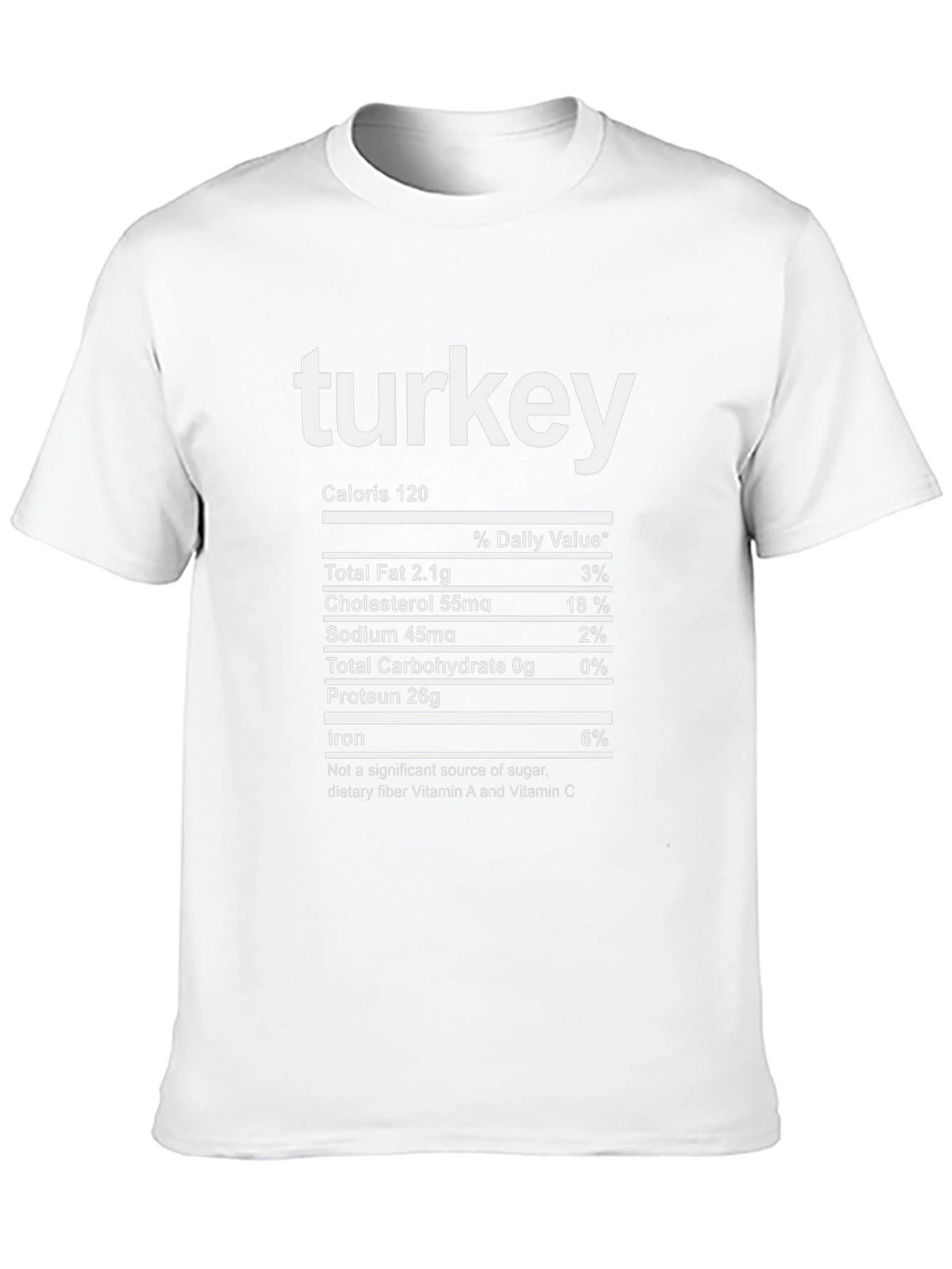 Turkey Nutrition Facts Black T-Shirt
