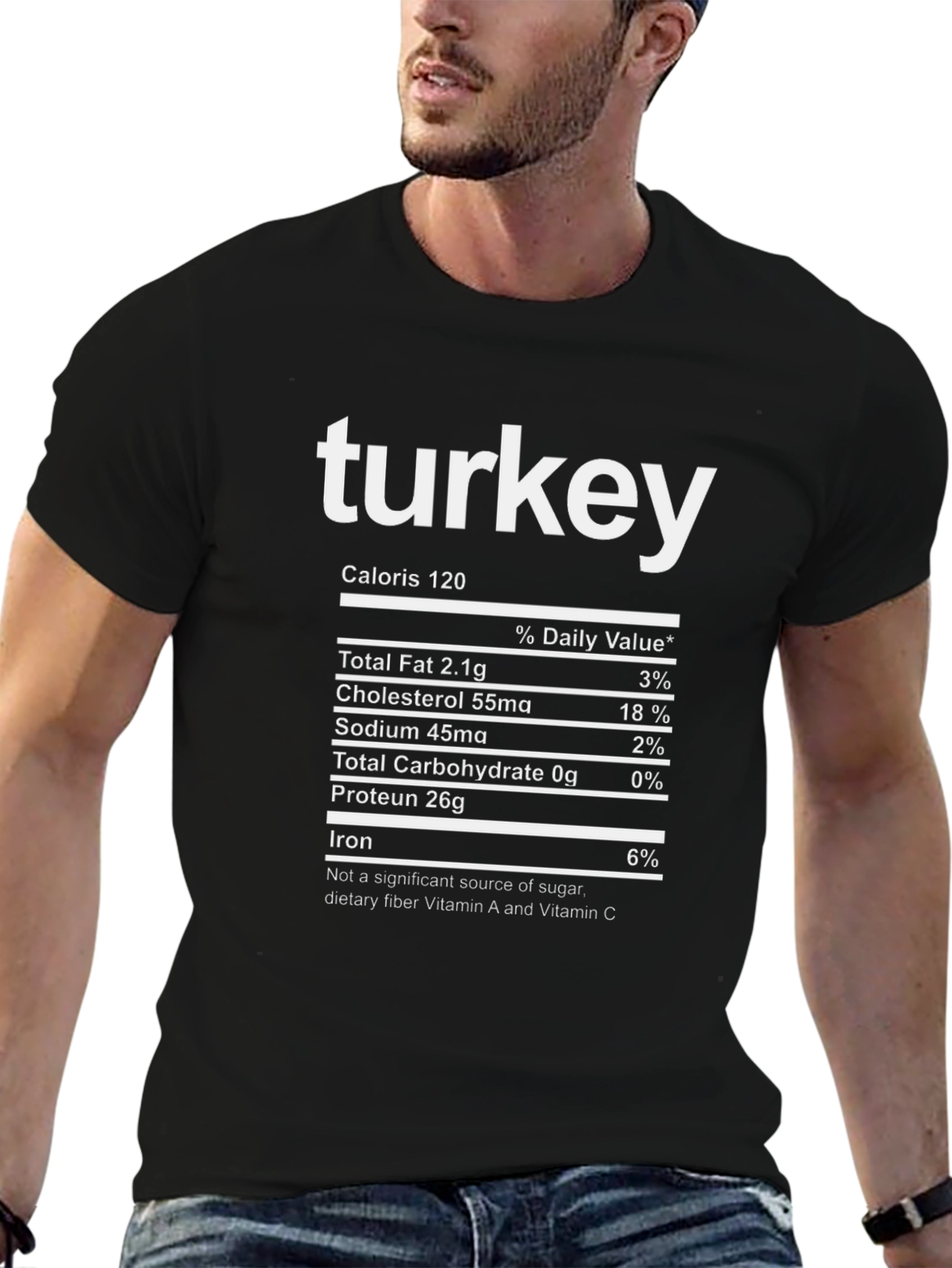 Turkey Nutrition Facts Black T-Shirt