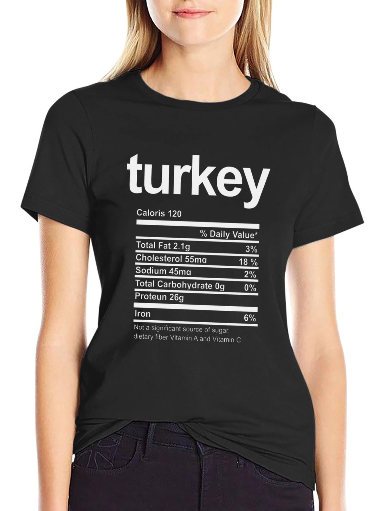 Turkey Nutrition Facts Black T-Shirt